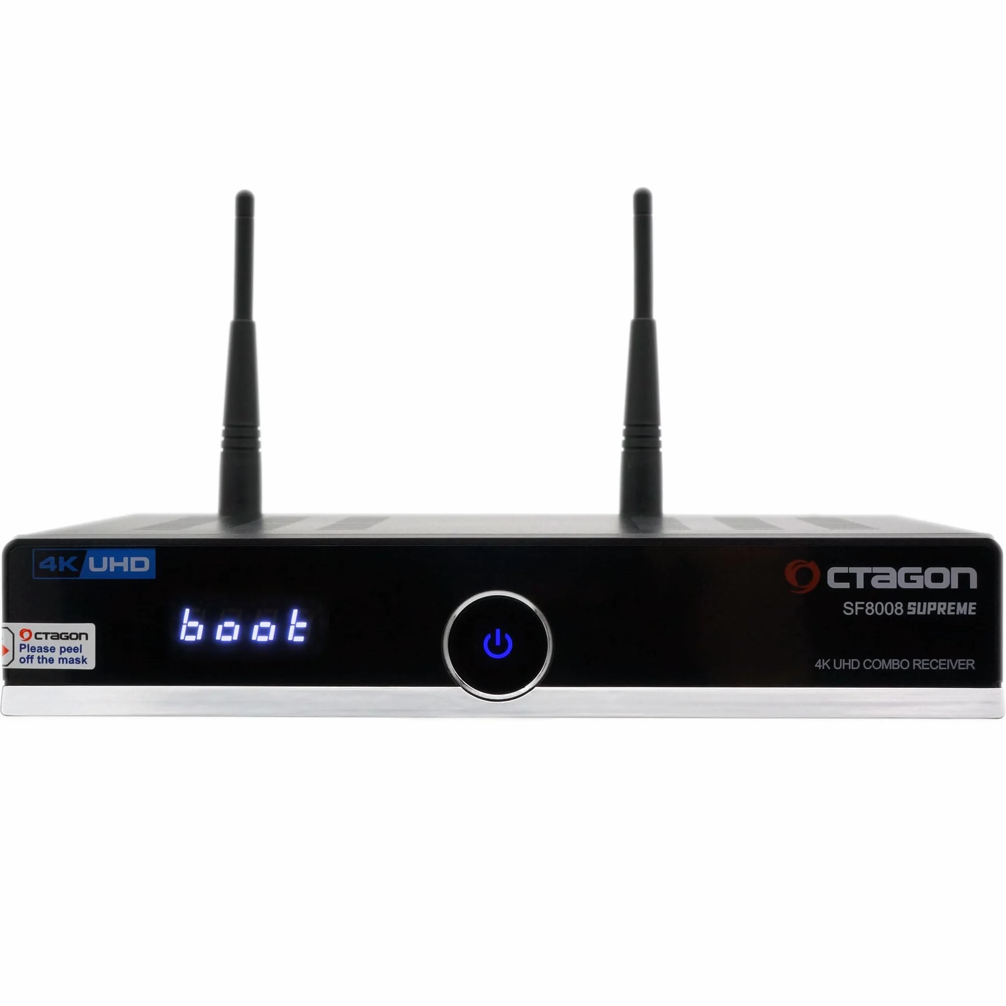 OCTAGON Récepteur combiné SF8008 4K UHD HDR 1 x DVB-S2X et 1 x DVB-C/DVB-T2 - Satellite, câble/Signal terrestre, E2 Linux Smart TV, Serveur multimédia, Fonction d'enregistrement, EasyMouse HDMI, Dual