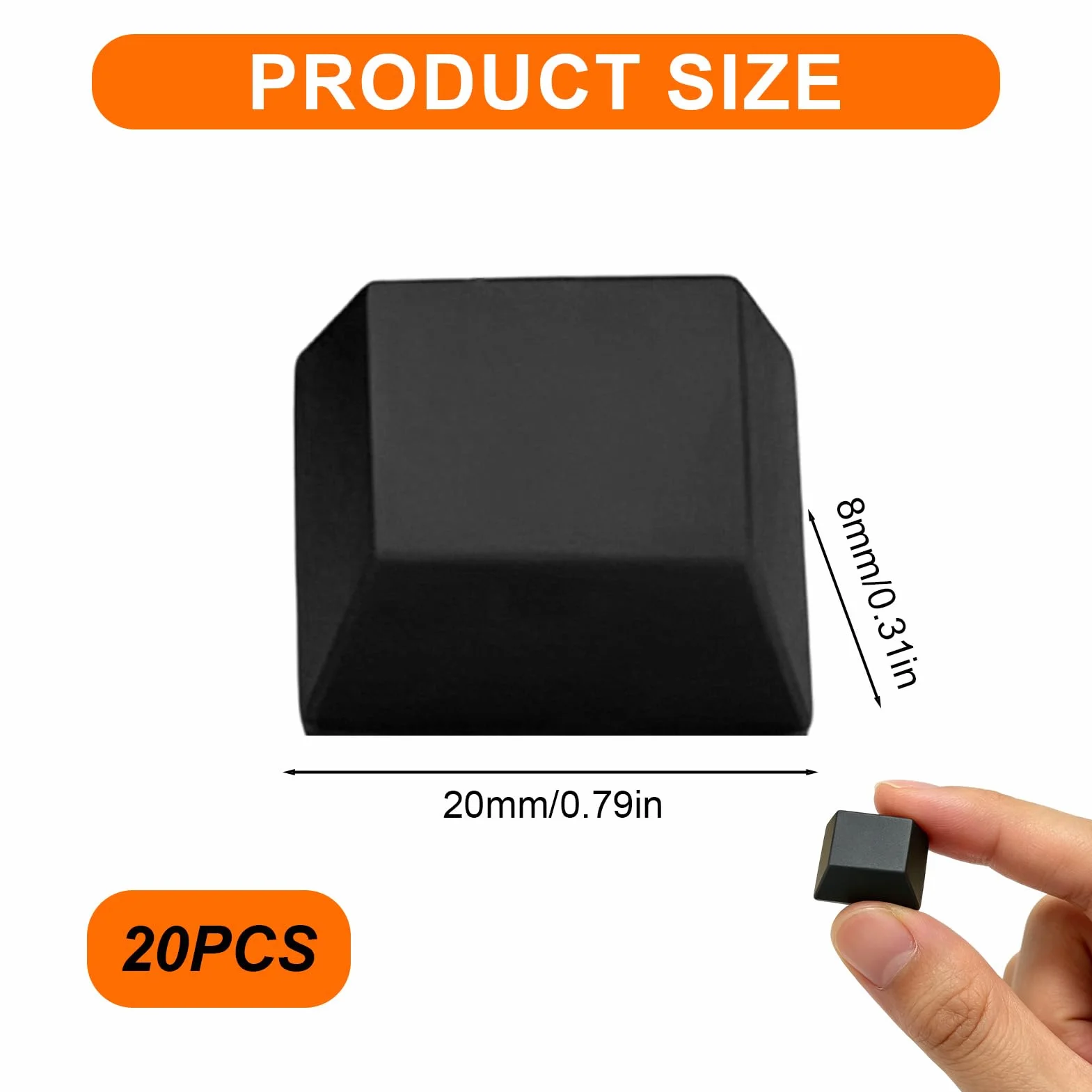 Lot de 20 pieds en caoutchouc autocollants noirs - 20 x 8 mm - En silicone - Anti-vibrations - Pour meubles, haut-parleurs, appareils électriques, base en caoutchouc antidérapante - Protection contre