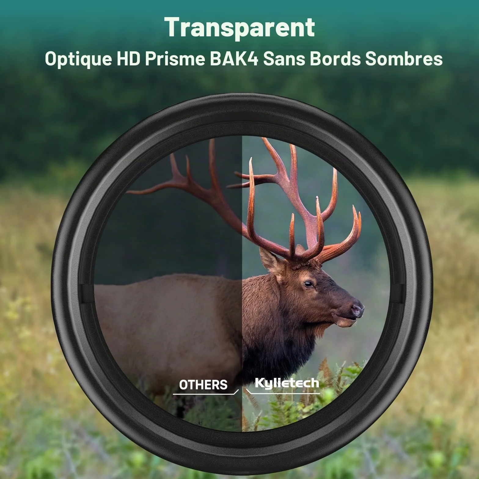 Kylietech 12x42 Jumelles pour Adultes BAK4 Prism FMC Lentille Compact Antibuée Étanche Observation Oiseaux Voyage Chasse Concerts