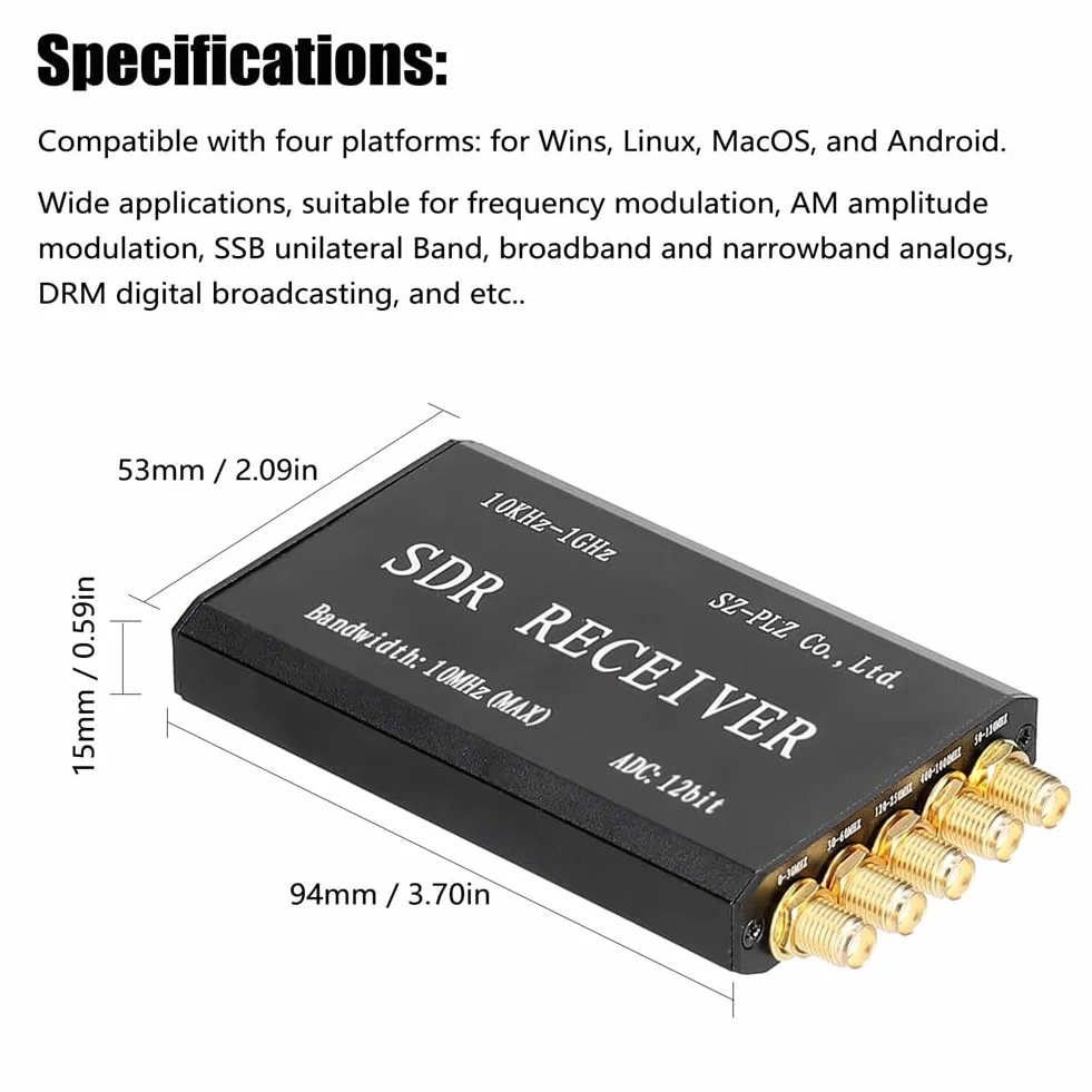 RSP1 Msi2500 Msi001 R¨¦Cepteur SDR Logiciel Simplifi¨¦ D¨¦Fini G¨¦N¨¦Rateur de R¨¦Cepteur Radio 10KHz-1GHz Module de R¨¦Ception Radio