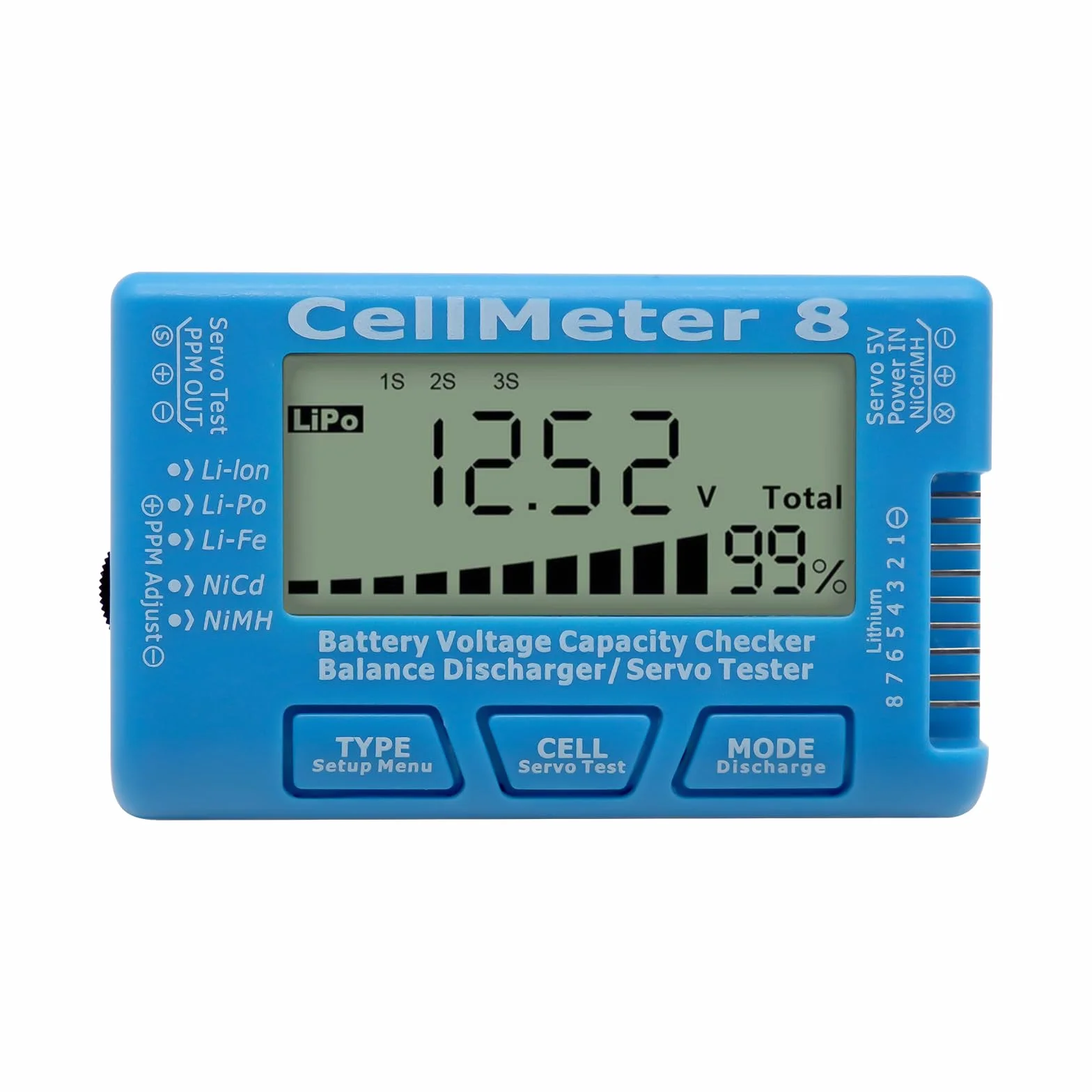 AYWHP RC 8 testeur de capacité de batterie numérique avec écran LCD pour LiPo Life Li-ION Nicd NiMH