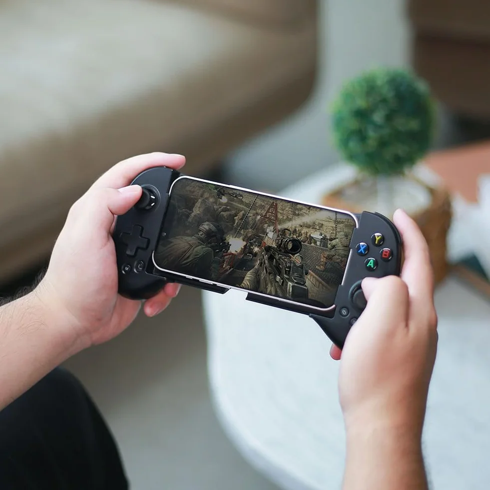 ShanWan Manette Smartphone Android/iOS, Manette de Jeu Mobile avec Hauteur du Joystick Réglable pour Xbox Cloud Steam Link GeForce NOW MFi Arcade Game (Ferreux)