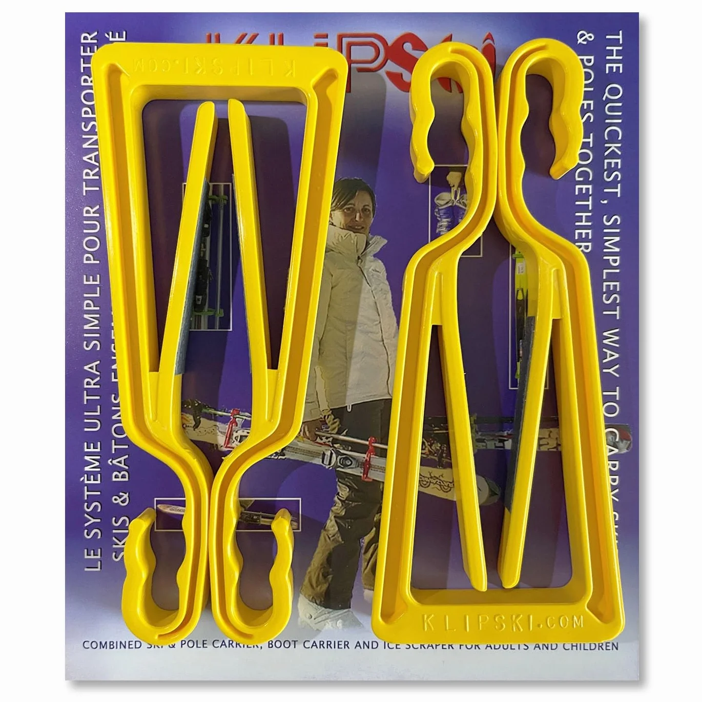 Système de porte skis et bâtons rapide et facile