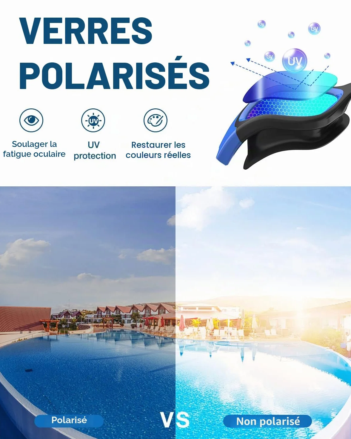 ZIONOR G1 Lunettes de Natation Polarisées Mirror Anti Buée Anti UV Unisex Adulte