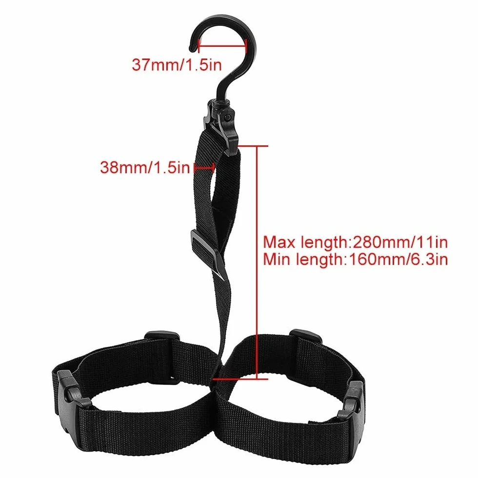 DONGKER Lot de 2 cintres pour bottes de pêche, cuissardes réglables avec crochet pivotant 360°