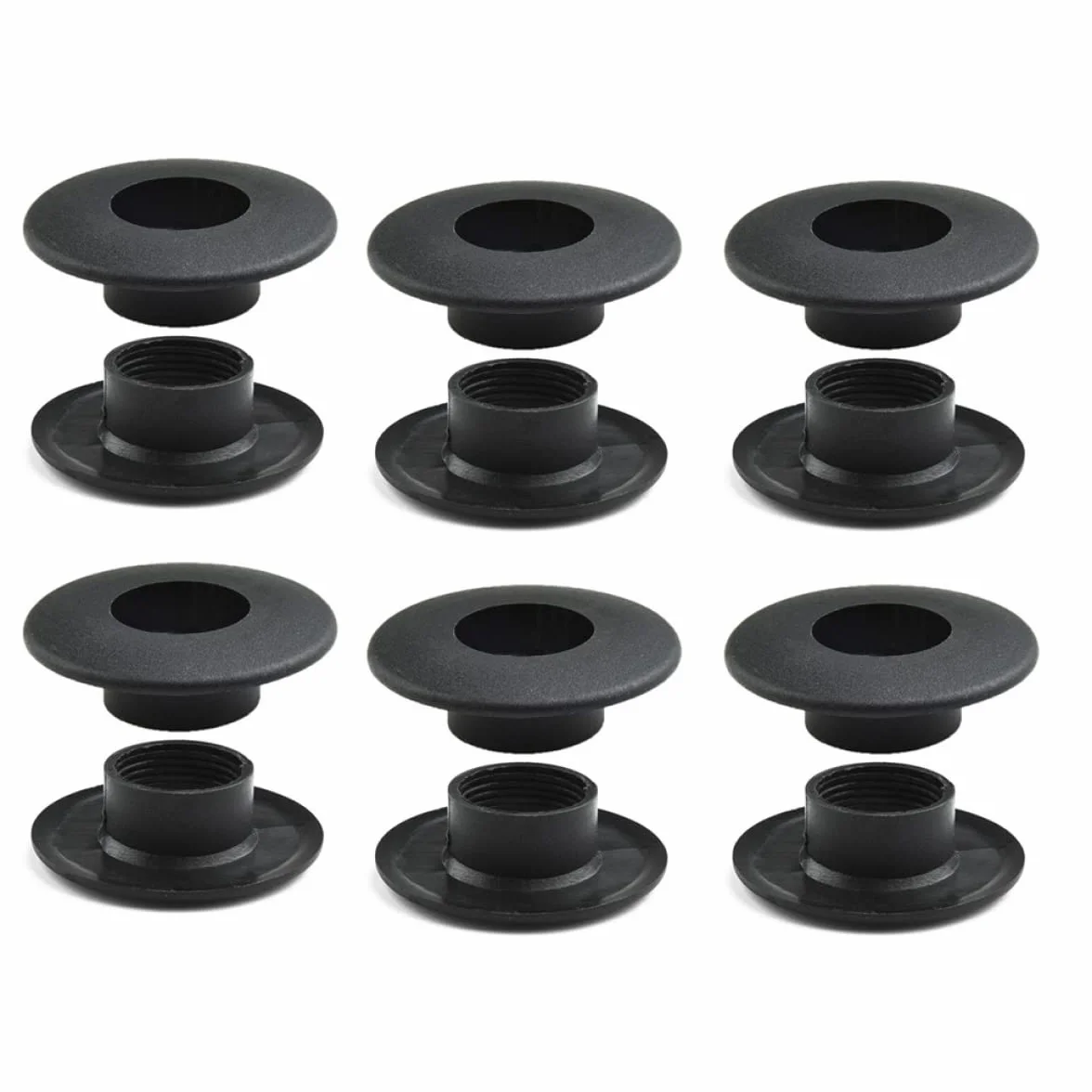 DAZZLEEX Roulement de baby-foot 16 mm, Palier à bille Noir, Plastique, Lot de 10