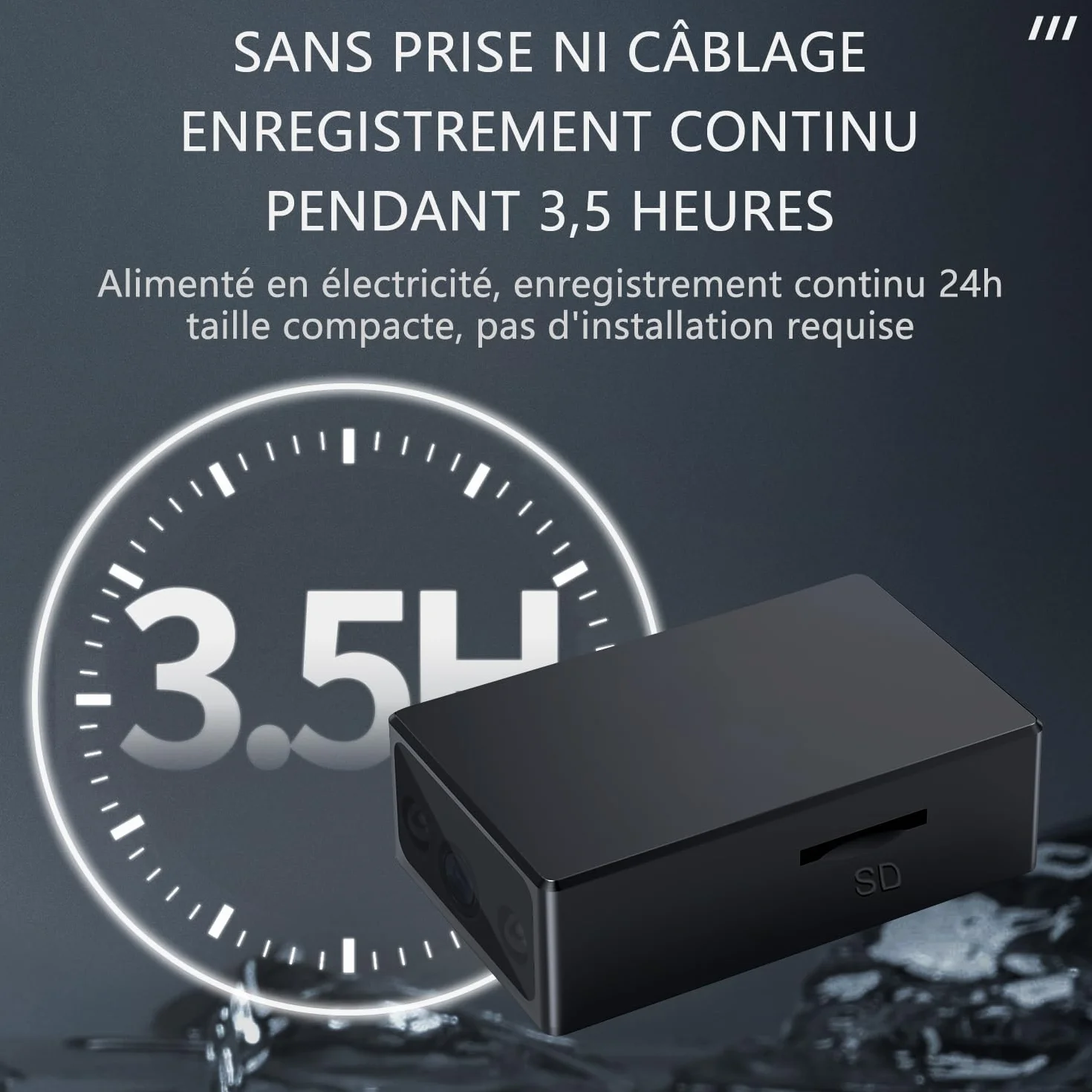 Mini caméra Espion HD 1080P caméra cachée surveillance intérieur extérieur sans WiFi