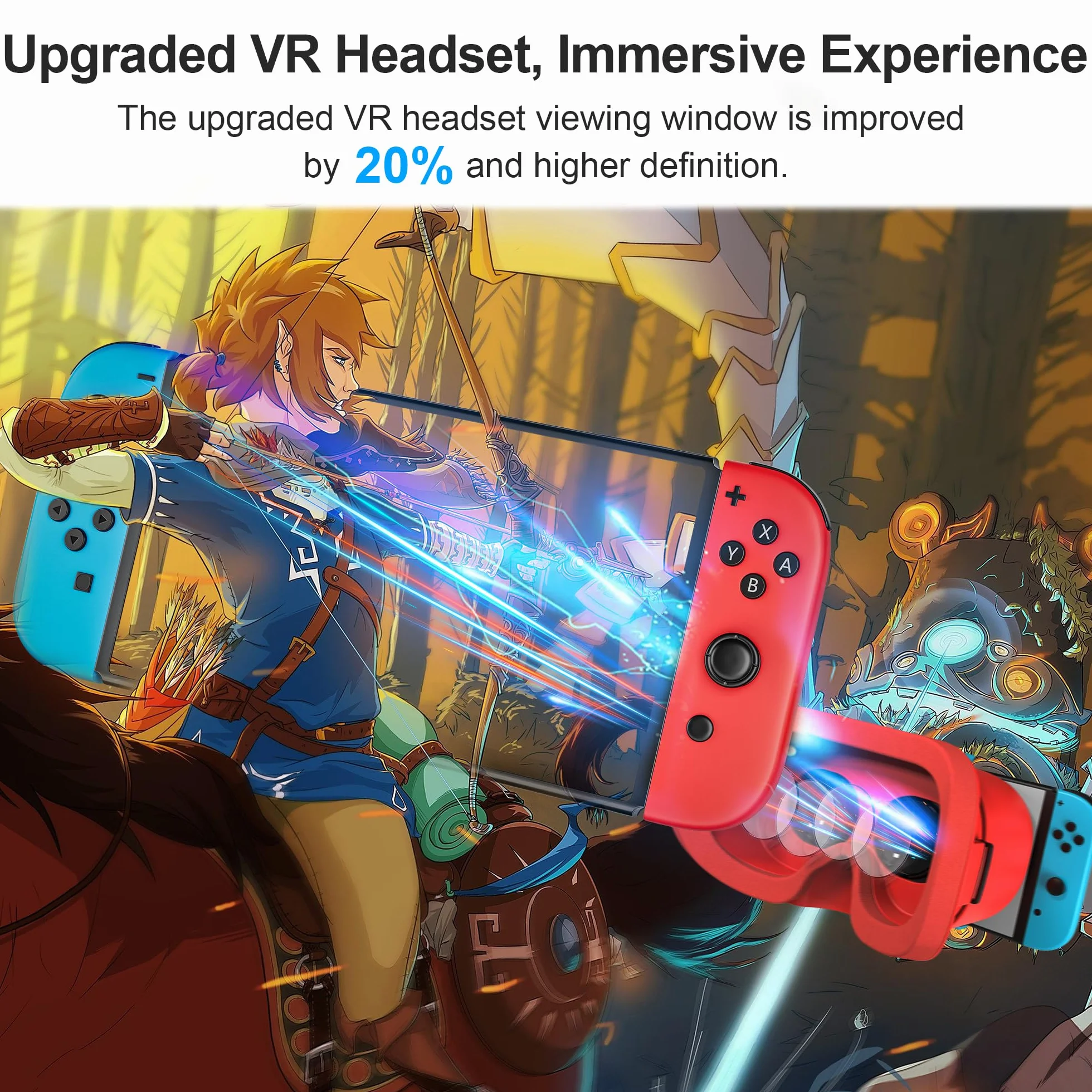 Casque VR 3D Réalité Virtuelle pour Nintendo Switch OLED avec Lentilles Réglables
