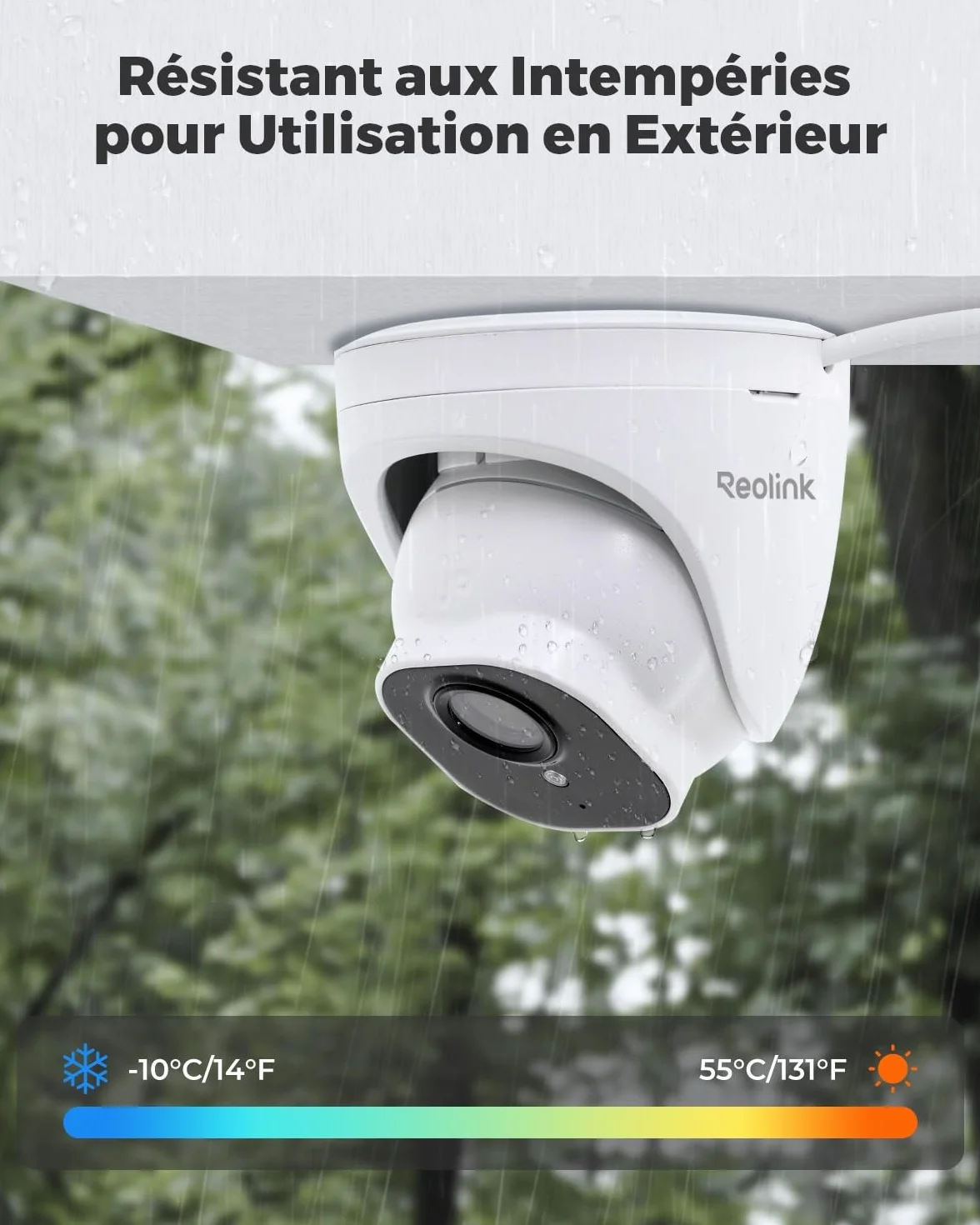 Reolink 5MP Caméra de Surveillance Extérieure PoE Dôme avec Détection Personne/Véhicule, Caméra IP avec Etanche IP67, Time Lapse, Fente pour Carte microSD, Vision Nocturne IR, Support Audio, RLC-520A
