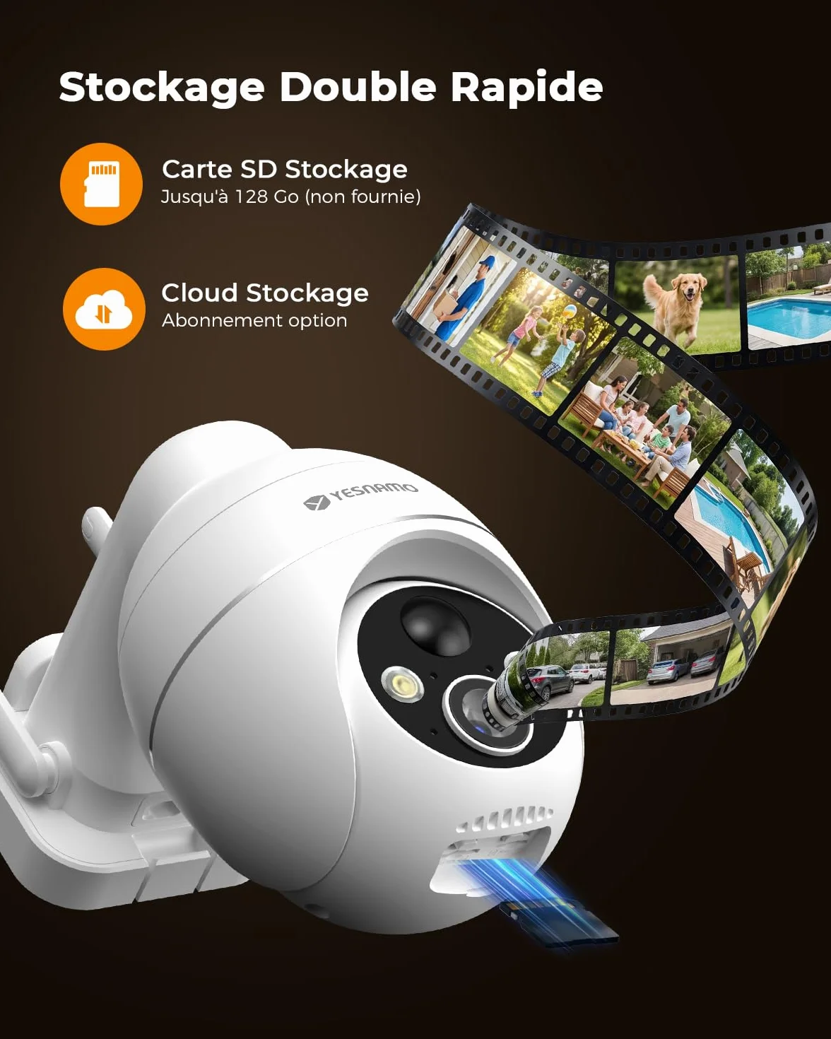 2K Camera Surveillance WiFi Exterieure sans Fil, Énergie Solaire et 360° PTZ, Caméra Solaire Batterie 2,4 G, Double Antenne Vision Nocturne Couleur, Détection PIR Audio Bidirectionnel Blanc