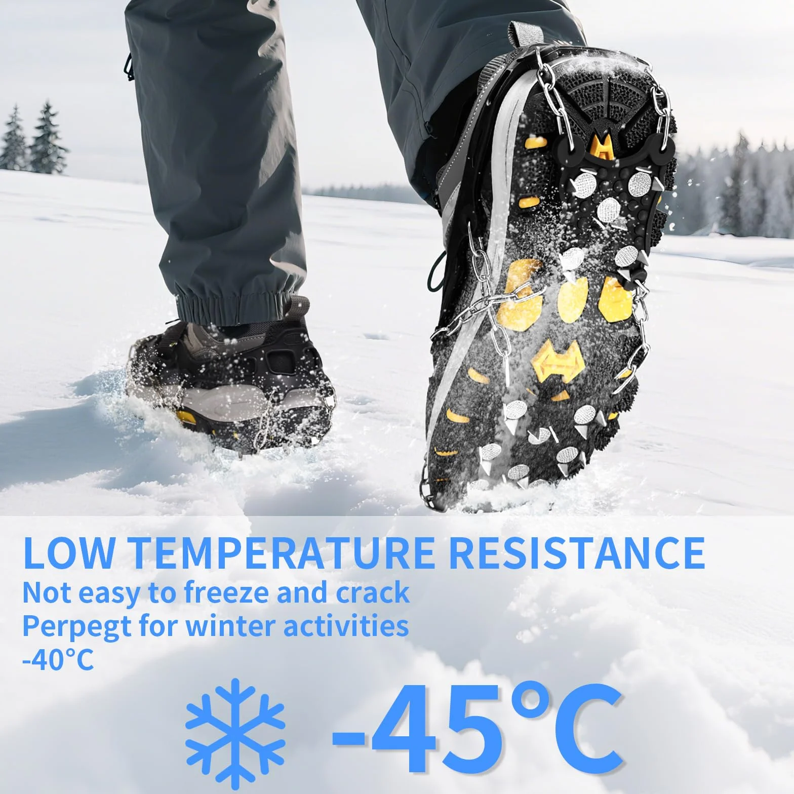 Crampons pour Bottes de Randonnée Acier Inoxydable Antidérapant pour Chaussures Randonnée Alpinisme