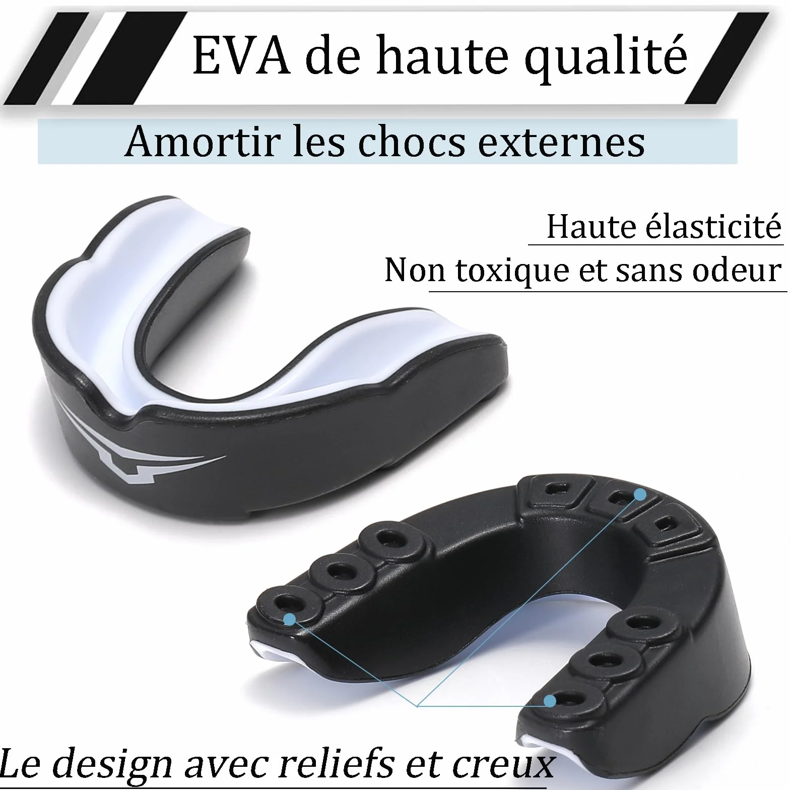 Protège Dents Enfant 11-16 Ans Lot de 2 – Protection Buccale Hockey, Boxe, Arts Martiaux – Certifié CE