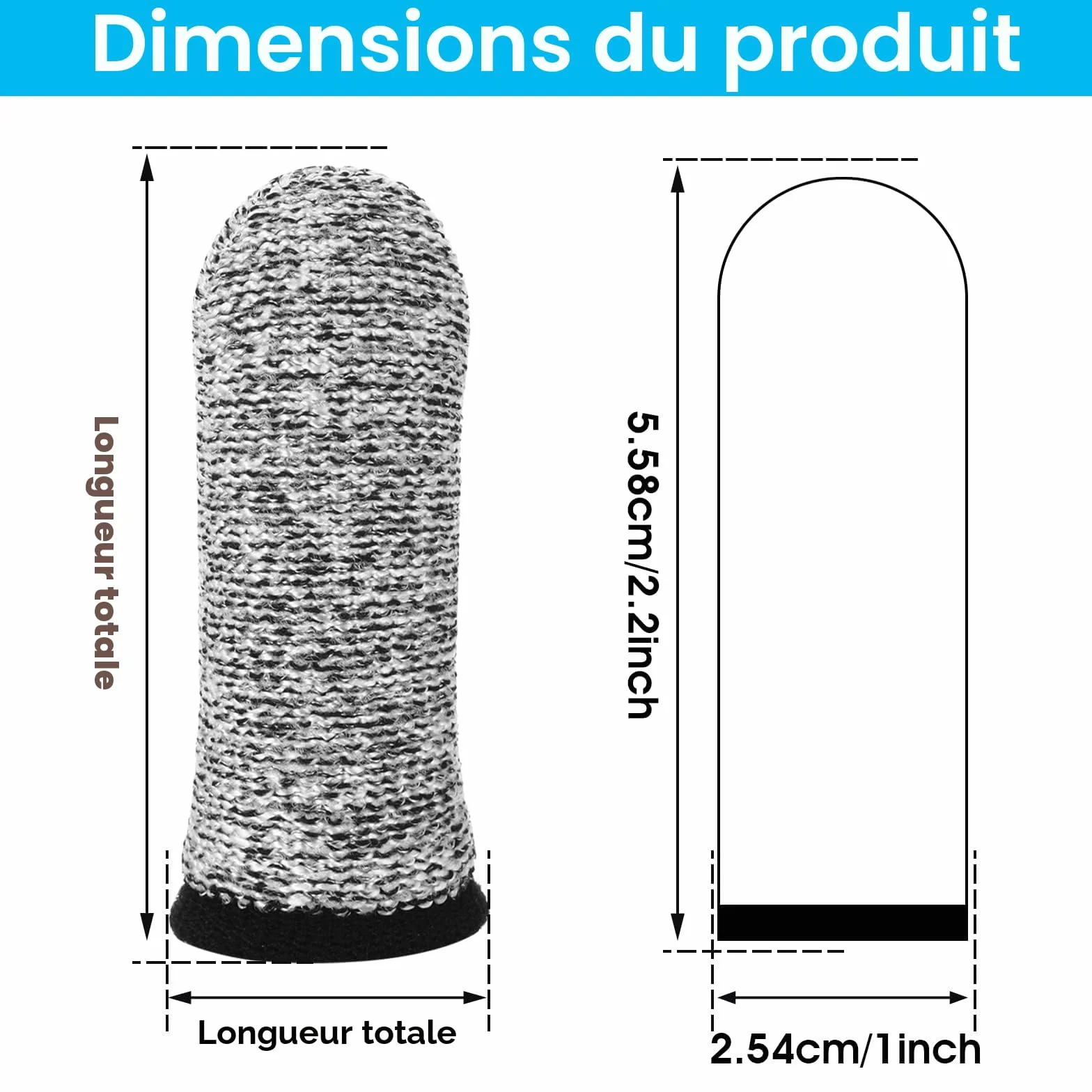 Cobee Protège-doigts résistants aux coupures, 10 pièces réutilisables pour pouce, travail cuisine jardin