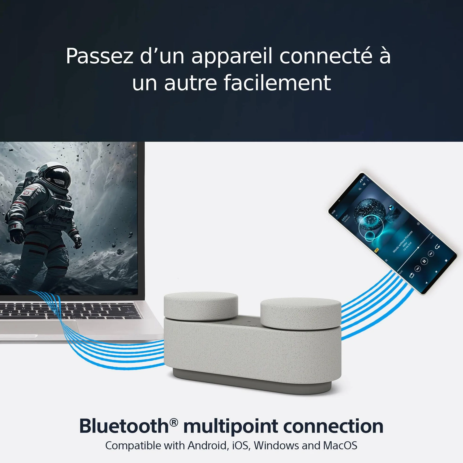 Sony HT-AX7 Système Home Cinema Portable 360 Spatial Sound Mapping Bluetooth 30h Autonomie