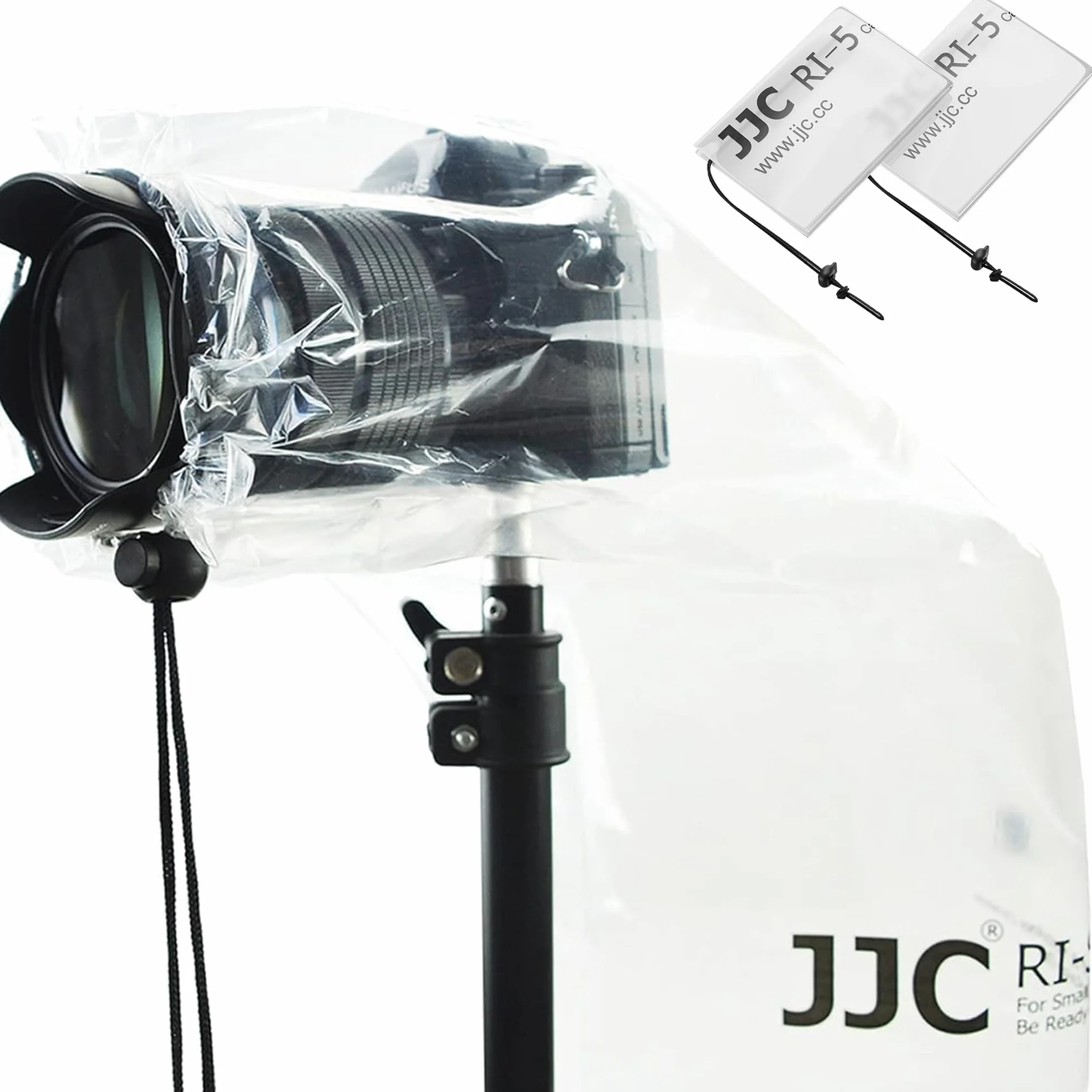 JJC Lot de 2 housses de protection contre la pluie pour appareil photo reflex numérique Canon, Nikon, Sony, avec objectif jusqu'à 45 cm de long