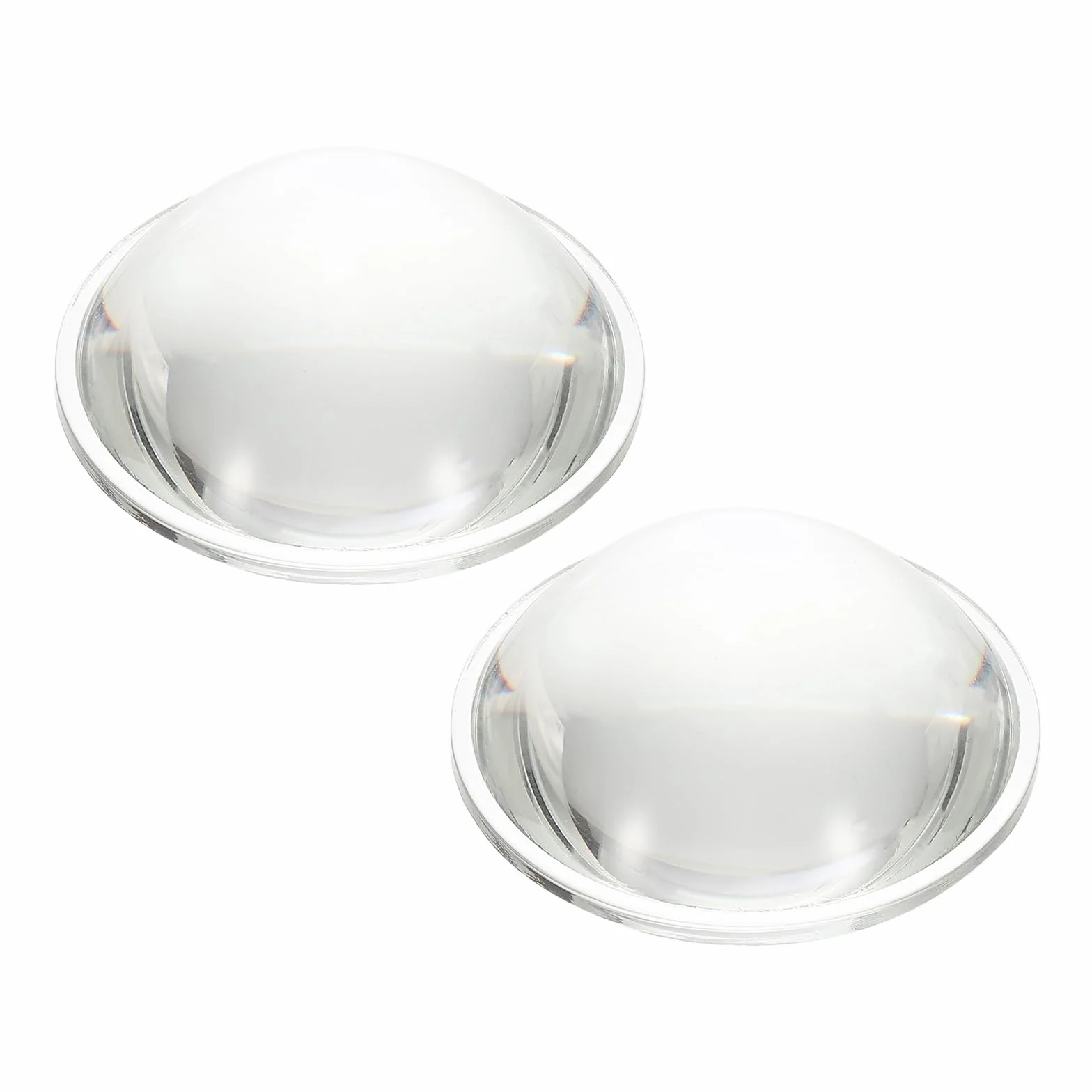 PATIKIL Lentille Convexe Plate De Diamètre 67mm, 2 Pcs Hauteur 25mm Verre Borosilicate Haut LED Lentille Optique Convexe Condenseur Avec Bord Pour Voiture Vélo Projecteur,Transparent 3.5mm