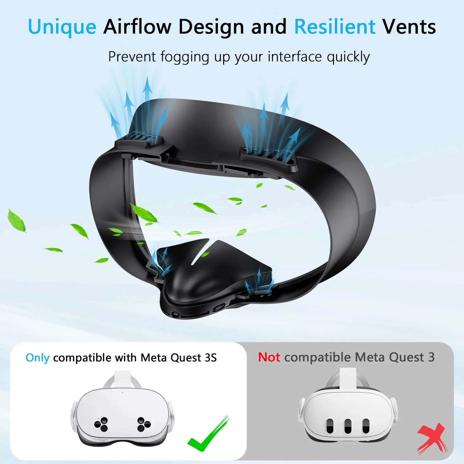 VR Face Cover Pad pour Meta/Oculus Quest 3S