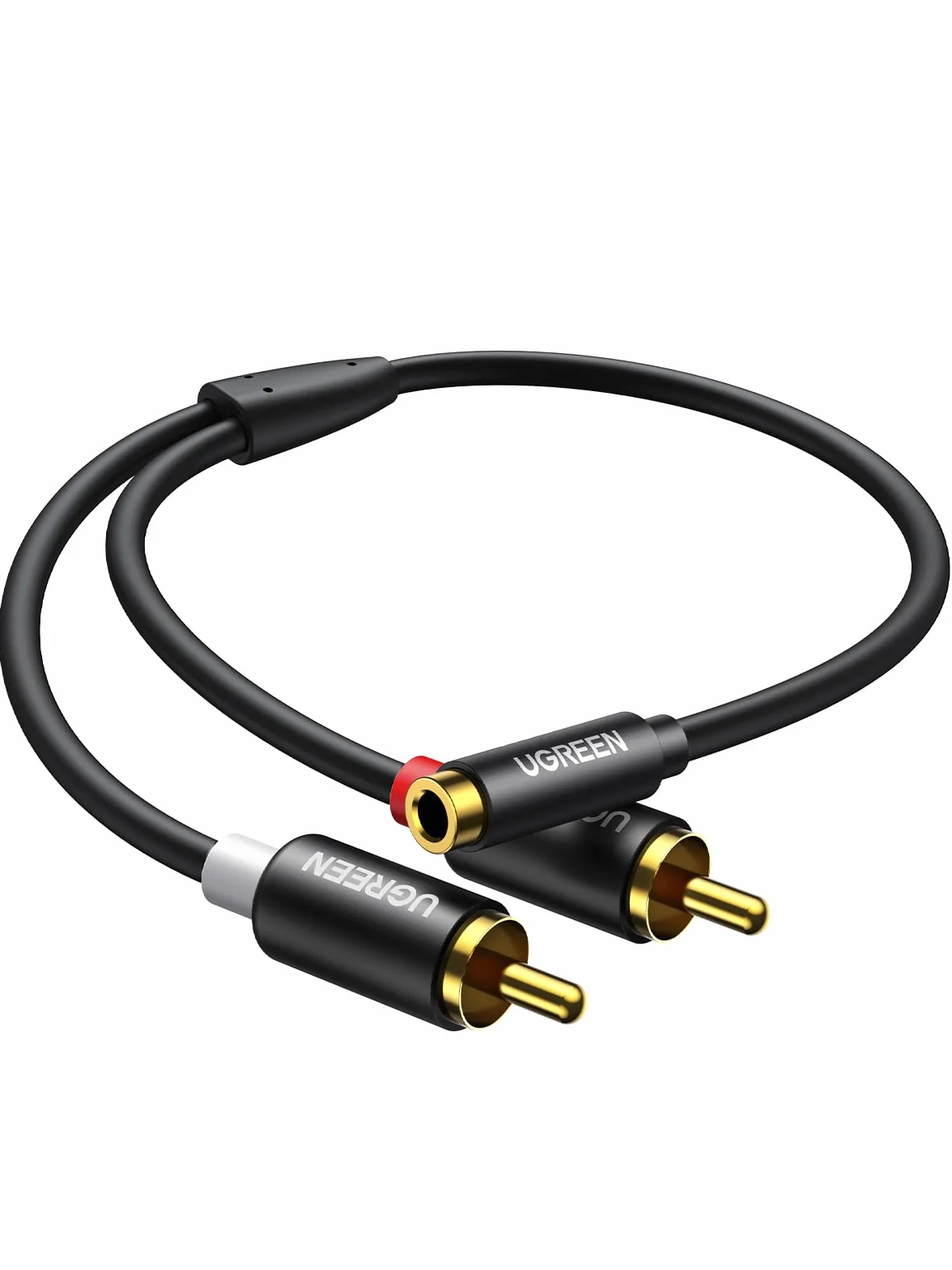 UGREEN Câble RCA Jack 3.5mm Femelle vers 2 RCA Mâle Adaptateur Stéréo Compatible avec Téléphone TV PC Tablette Ampli Chaîne HiFi Barre de Son Home Cinéma Enceinte 25CM