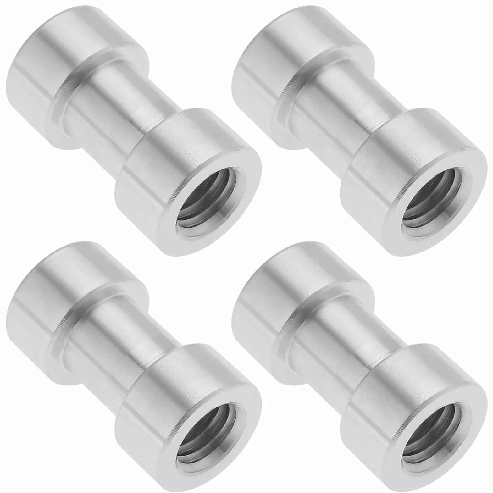 Adaptateur de Vis Femelle 1/4 "à 3/8" en Alliage d'aluminium Adaptateur de Conversion pour Support de Caméra Trépied Support de Convertisseur Fileté Argent 4 Pièces