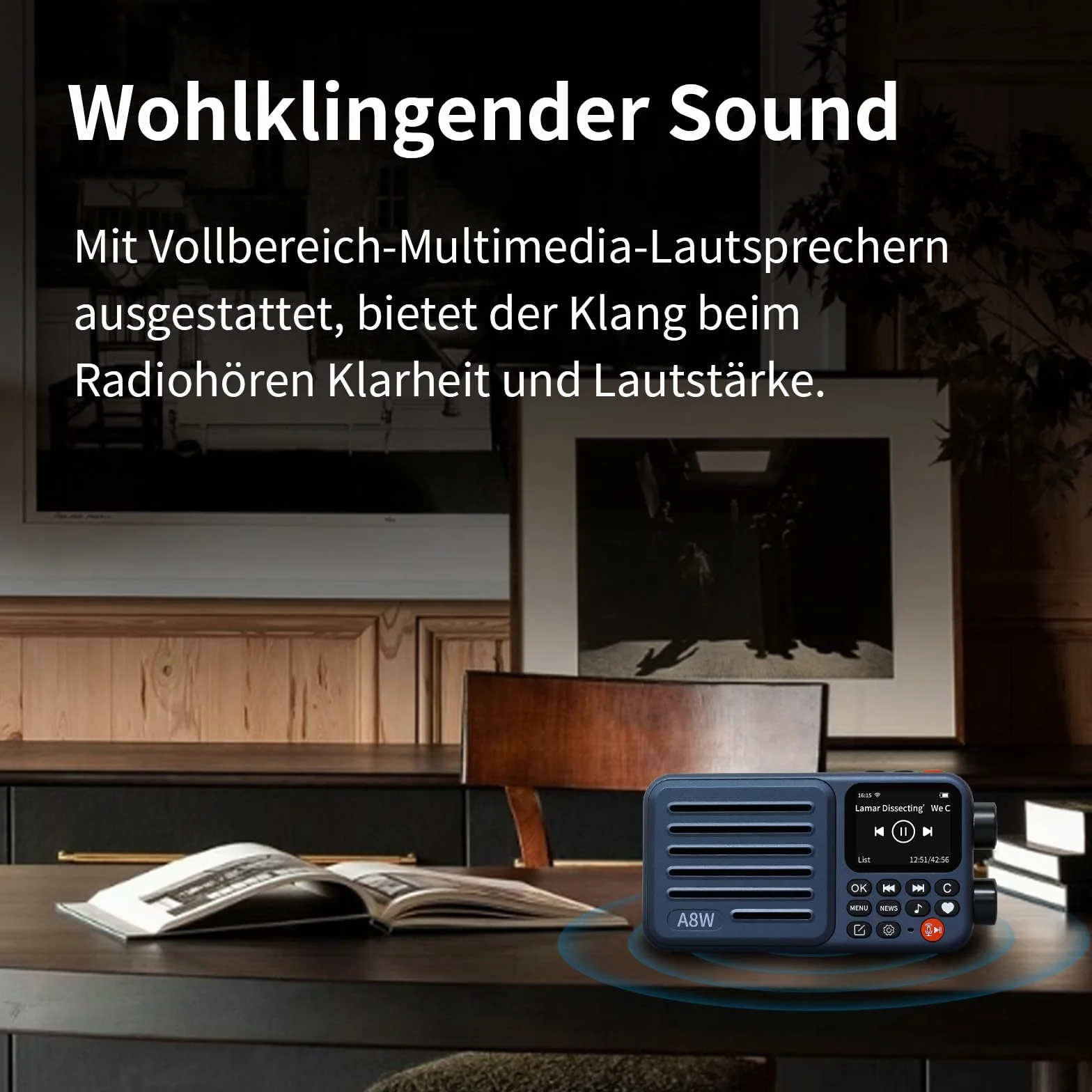 Choyong Récepteur radio Internet intelligent A8W - WiFi / 4G - Haut-parleur avec FM, carte micro SD, tous les radios du monde, pour la maison avec WiFi, radio numérique, choyoung A8W