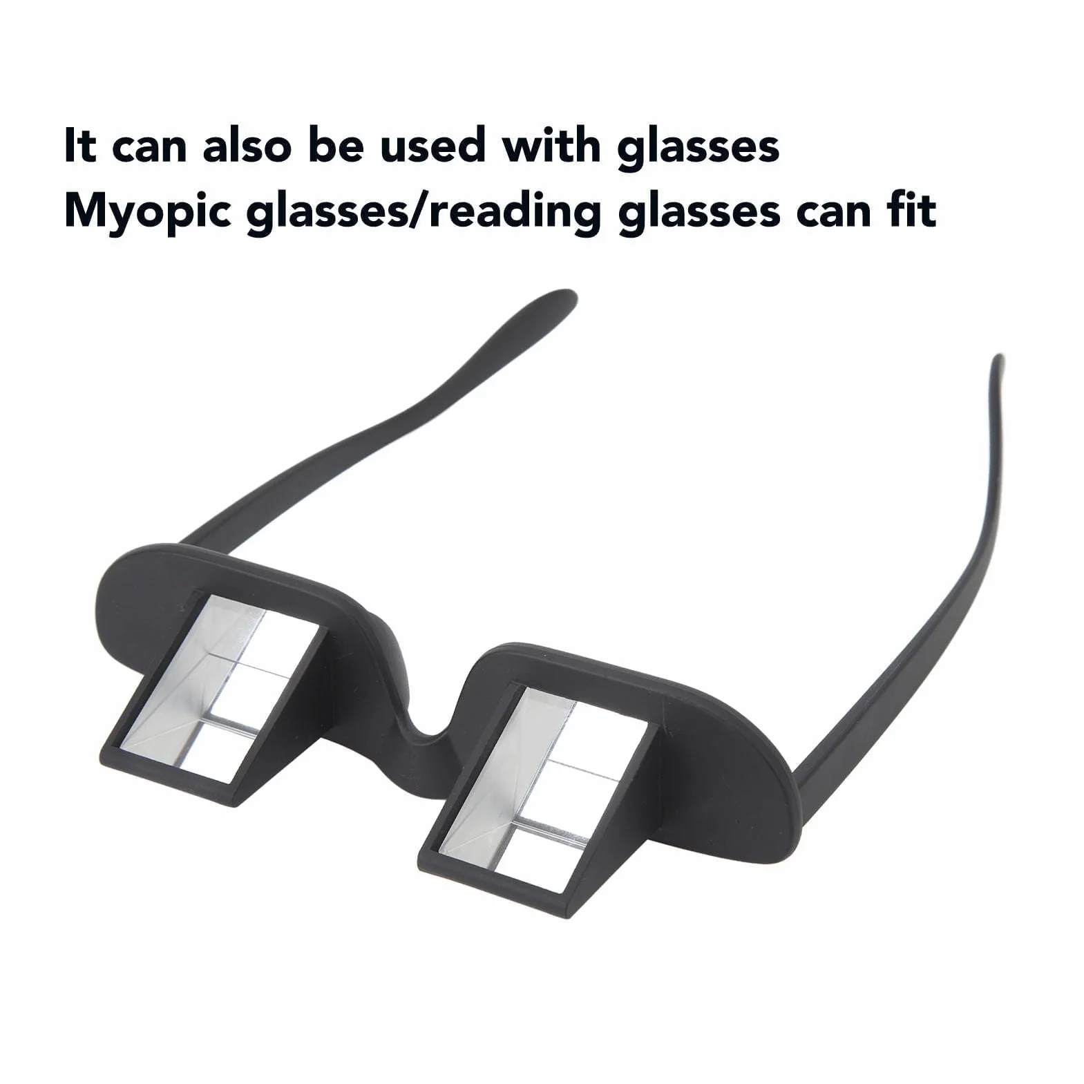 Lunettes Paresseuses, Lunettes à Prisme De Lit, Miroir Horizontal, Lunettes De Lecture Paresseuses, Lunettes à Prisme à 90 Degrés pour S'allonger, Lire, Regarder la Télévision, Noir