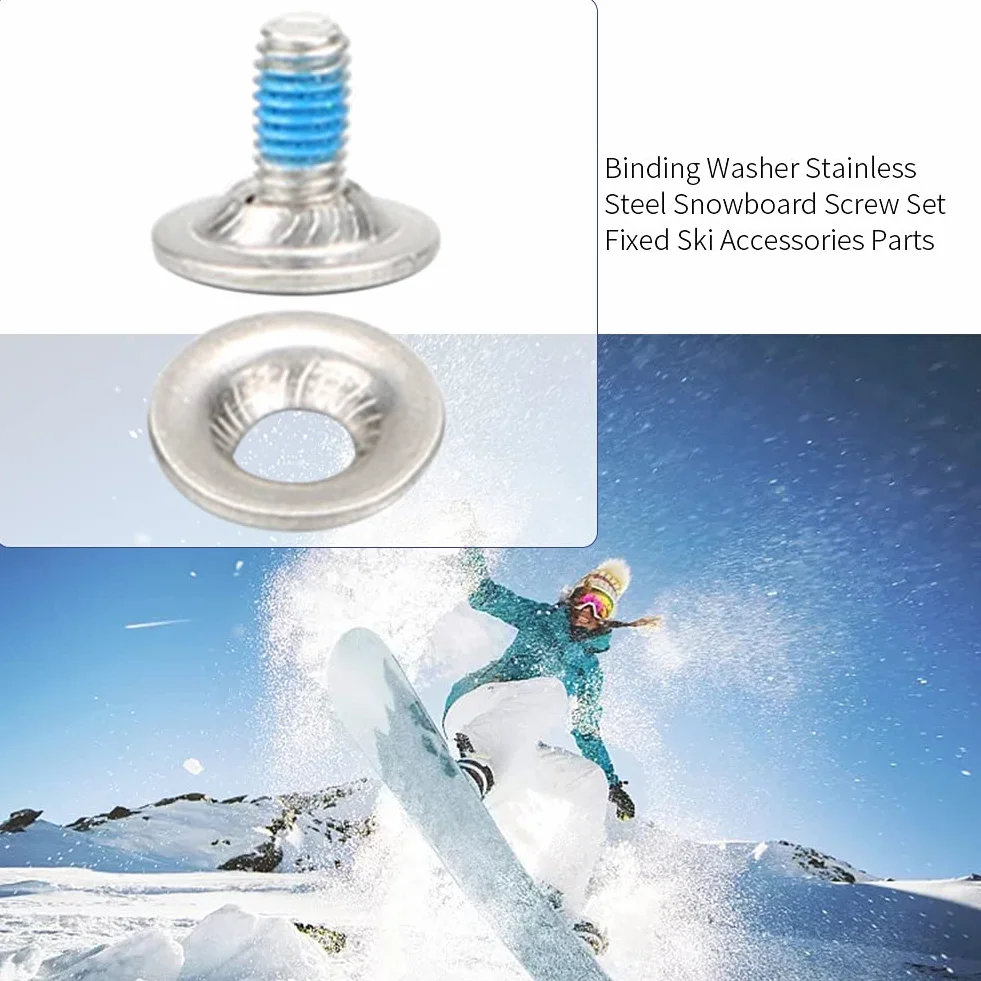 Kit de vis de fixation pour snowboard en acier inoxydable, 8 sets