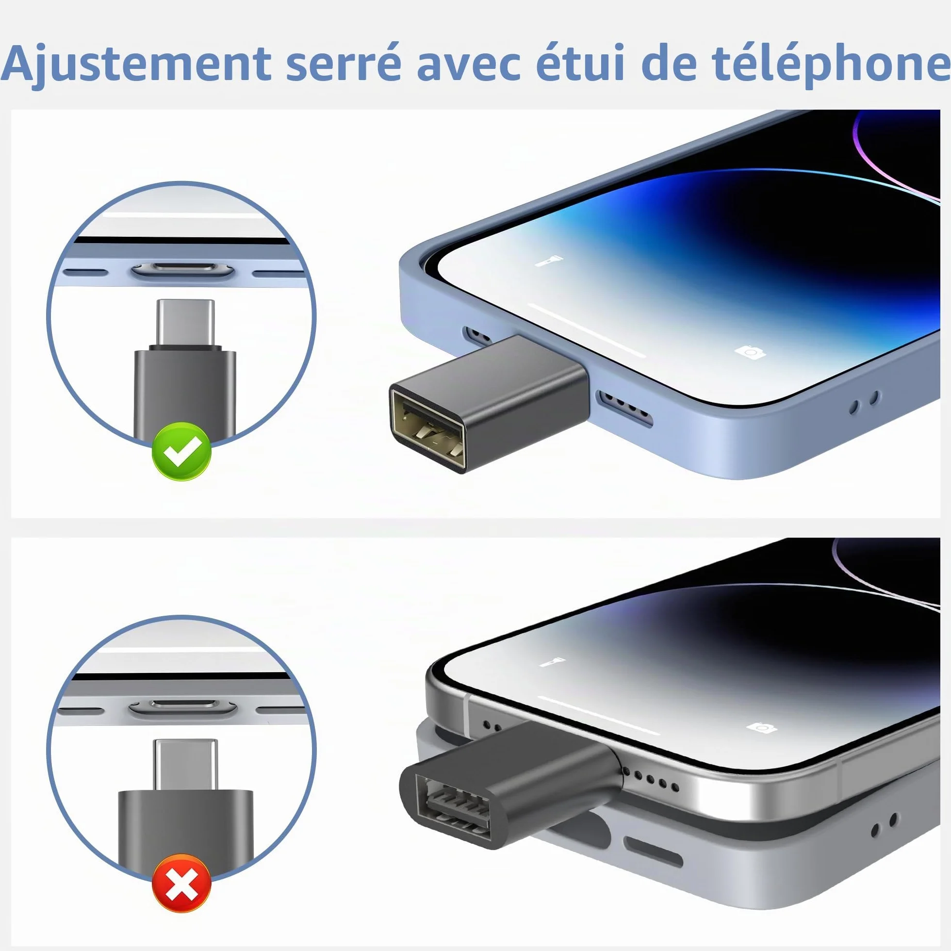 BASESAILOR Adaptateur USB C vers USB 3Pack, Convertisseur USB-C Mâle USB-A 3.0 Femelle, Type C Thunderbolt 4 OTG