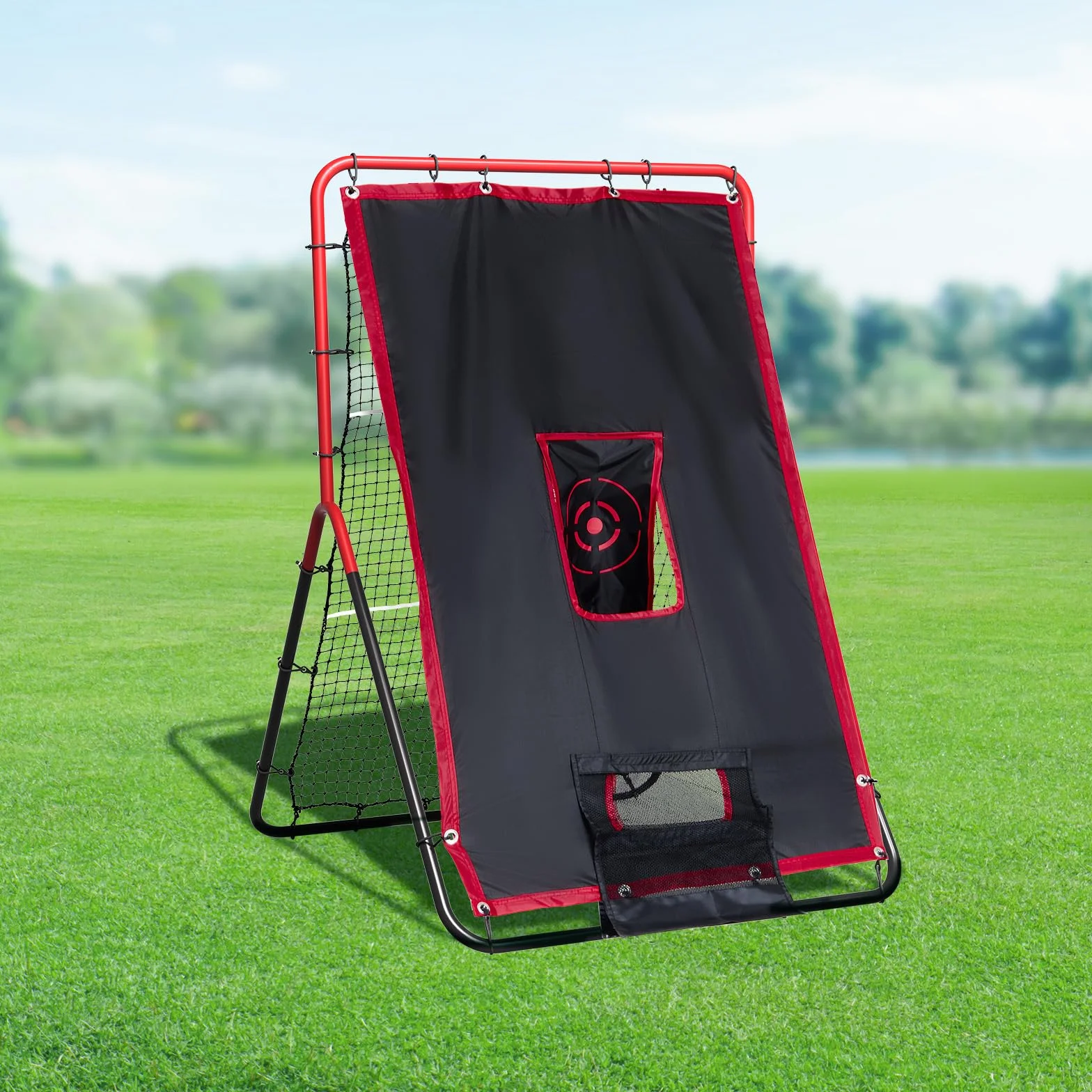VEVOR Filet de rebond baseball softball 914 x 1372 mm 2 en 1 entraîneur lanceur pratique terrain lancer