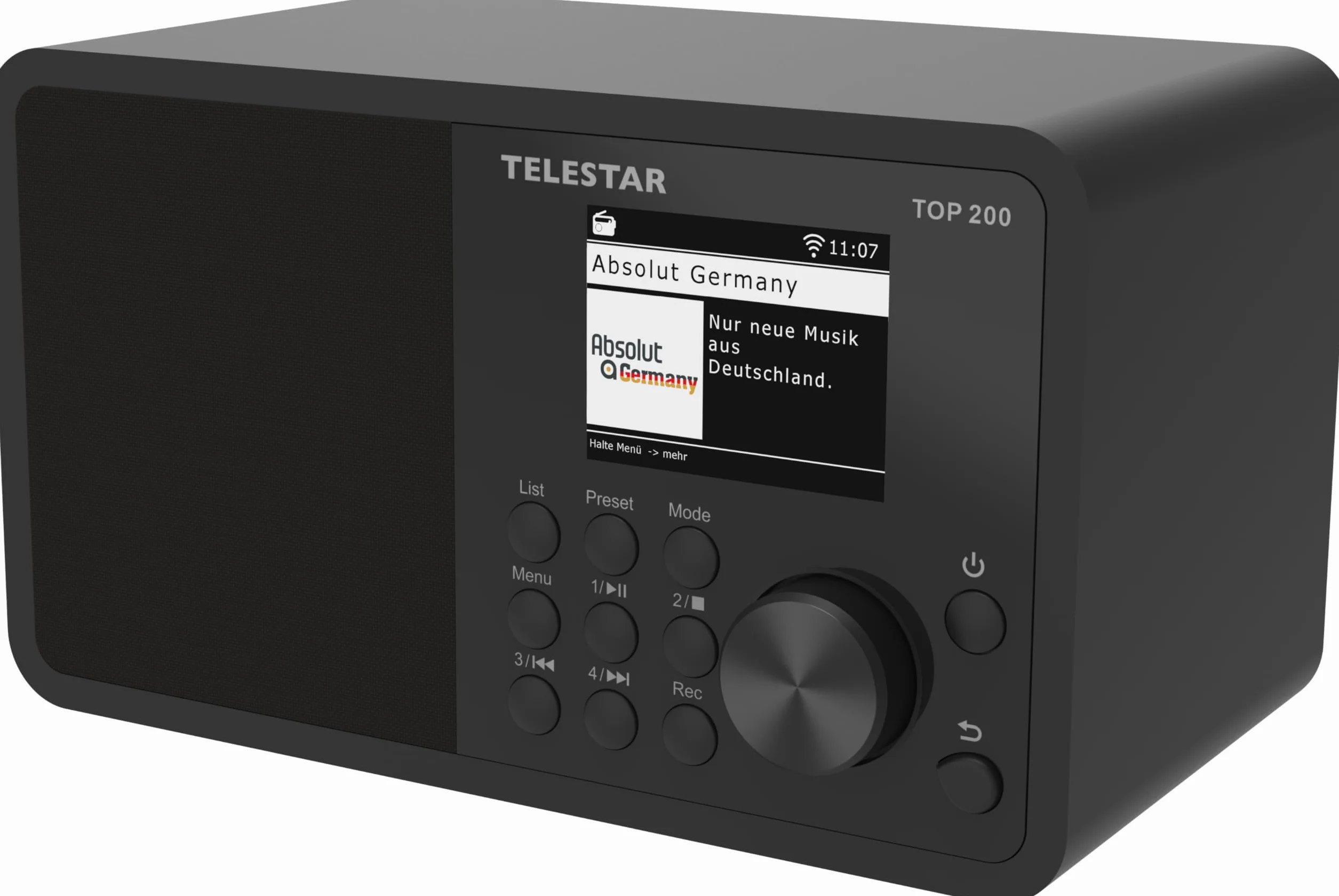 TELESTAR Top 200 – Radio Dab Plus -Internet (Mono, 10 W, Bluetooth Audio-Streaming & Fonction émetteur, Enregistrement USB, système d’Alerte d’Urgence, contrôle Via Application) – Noir