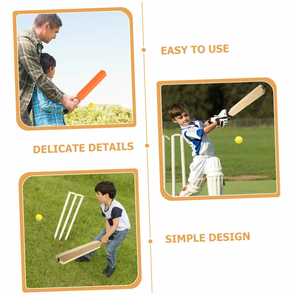 Toyvian Batte de Baseball en Plastique EVA 4Pcs Équipement d'Entraînement Sport Familial