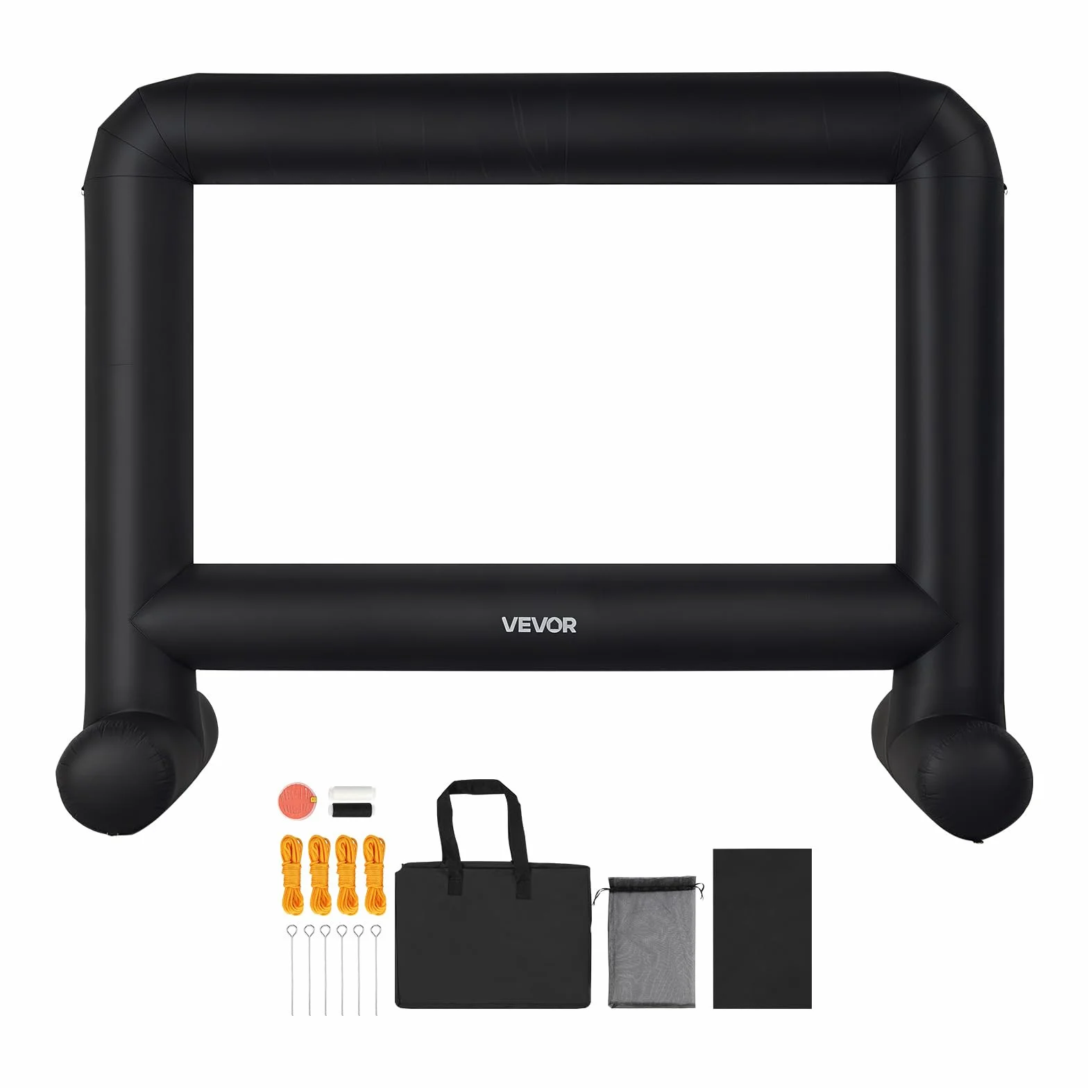VEVOR Écran de Projection Gonflable 457 cm 16:9 600D Lavable Sac de Rangement Portable
