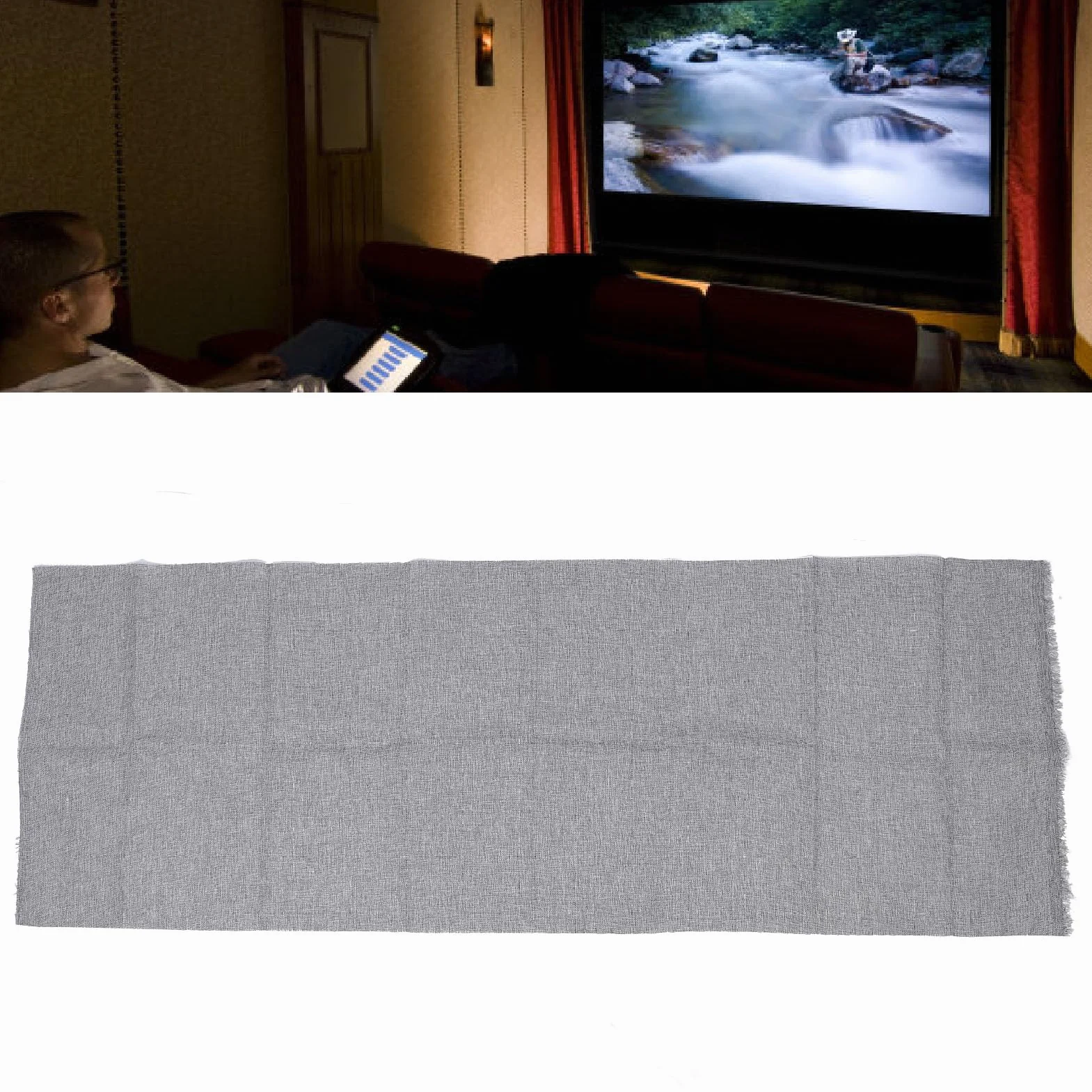 Housse en Tissu pour Haut-Parleur, 59,06 X 19,69 Pouces, Tissu de Grille en de Polyester pour Haut-parleurs Domestiques, Grands Haut-parleurs et Boîtes KTV, Tissu Stéréo