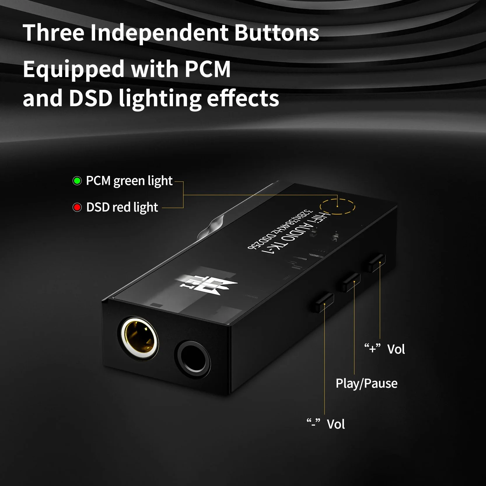 Yinyoo TRI TK1 Amplificateur de casque DAC portable à double puce CS43131 32 bits/384 kHz DSD256 pour audio Hi-Fi avec câble adaptateur USB-C vers USB-C pour prise de casque de 3,5 mm / 4,4 mm