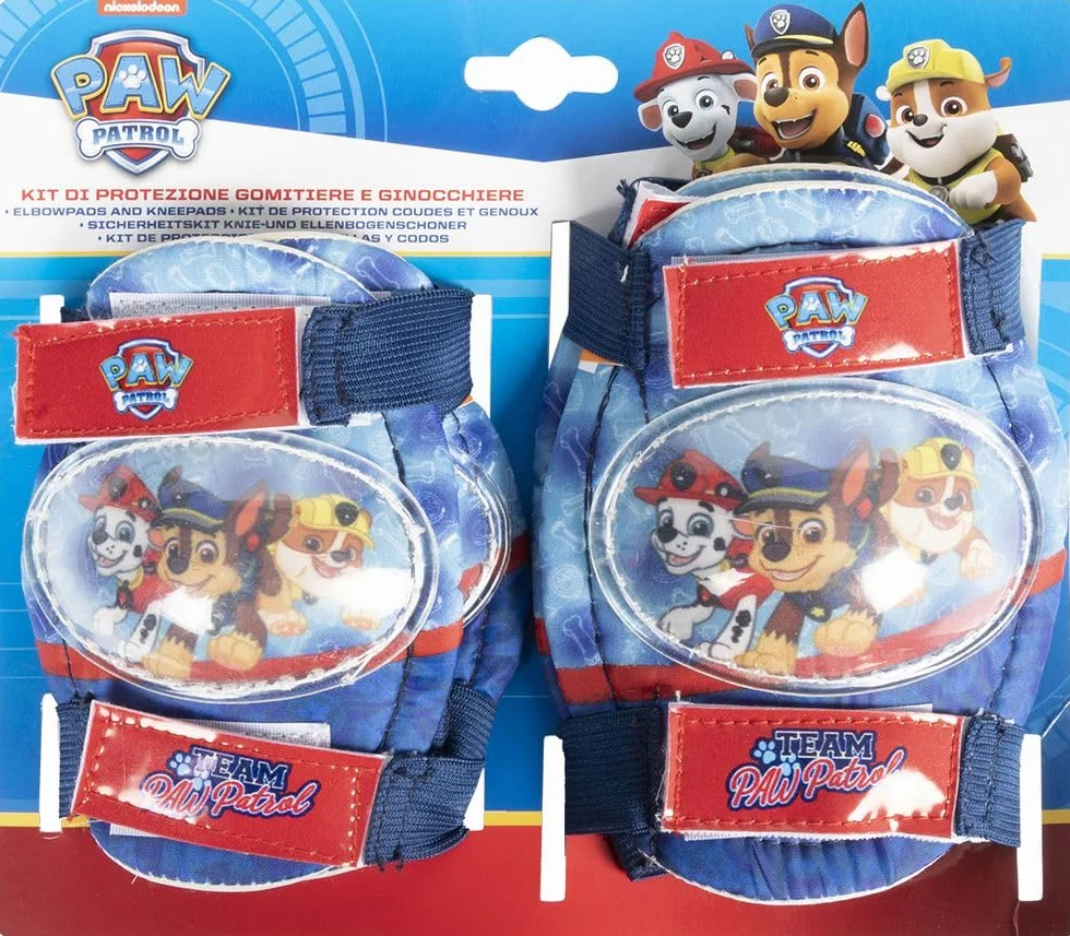 Kit protection vélo enfant Paw Patrol, genouillères coudières et gants