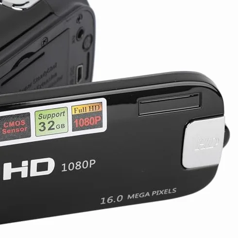 Yosoo Health Gear Caméscope Vidéo Portable 4K 48MP 16x Zoom Numérique Vlogging écran Rotatif LCD 2,7 Pouces Noir