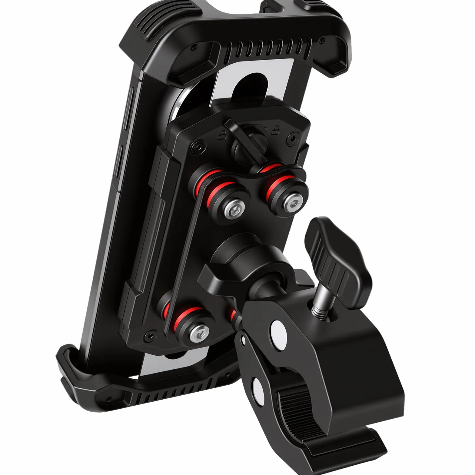 Hossom Support Téléphone Moto Anti-Vibration, Support Téléphone Vélo, 360° Pivotant Support pour Guidon pour Moto, Vélo, ATV, Scooter pour iPhone 17 16 15 14 13 Series, Huawei, 4,7-6,8" Smartphone