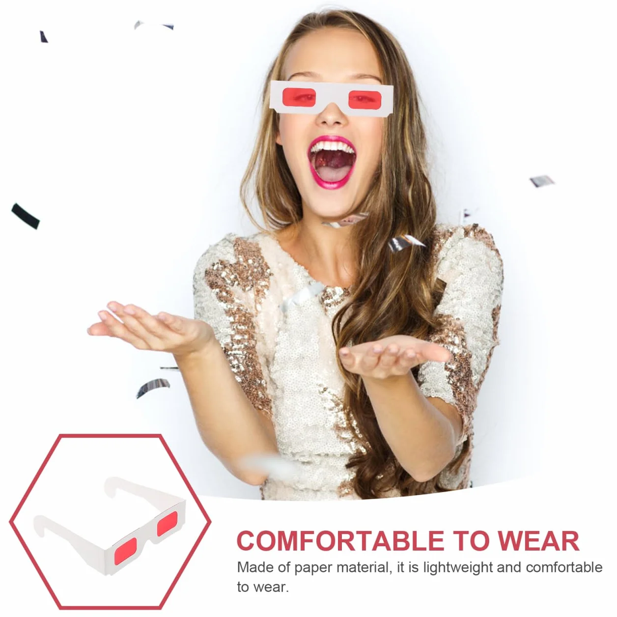 minkissy Lunettes Rouges Enfants 3D 50 Pièces pour Films À Domicile Cadeaux Saint-Valentin Fête Arc-en-Ciel Fournitures Anniversaire Et Récompenses Classe