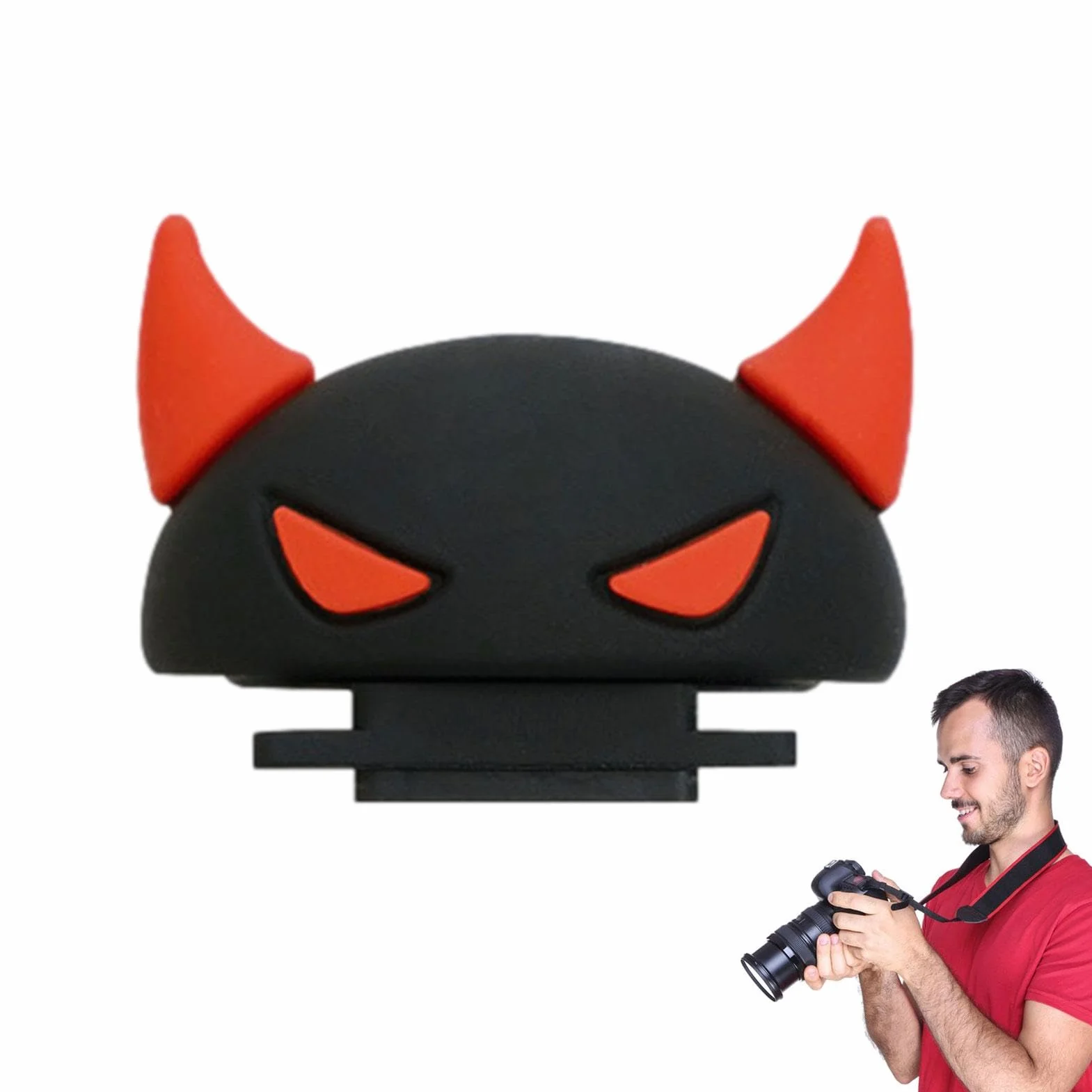 Housse de protection pour griffe porte-accessoires, protection d'appareil photo en silicone drôle, lampe flash pour appareil photo, accessoires de dessin animé attrayants pour appareil photo de photog