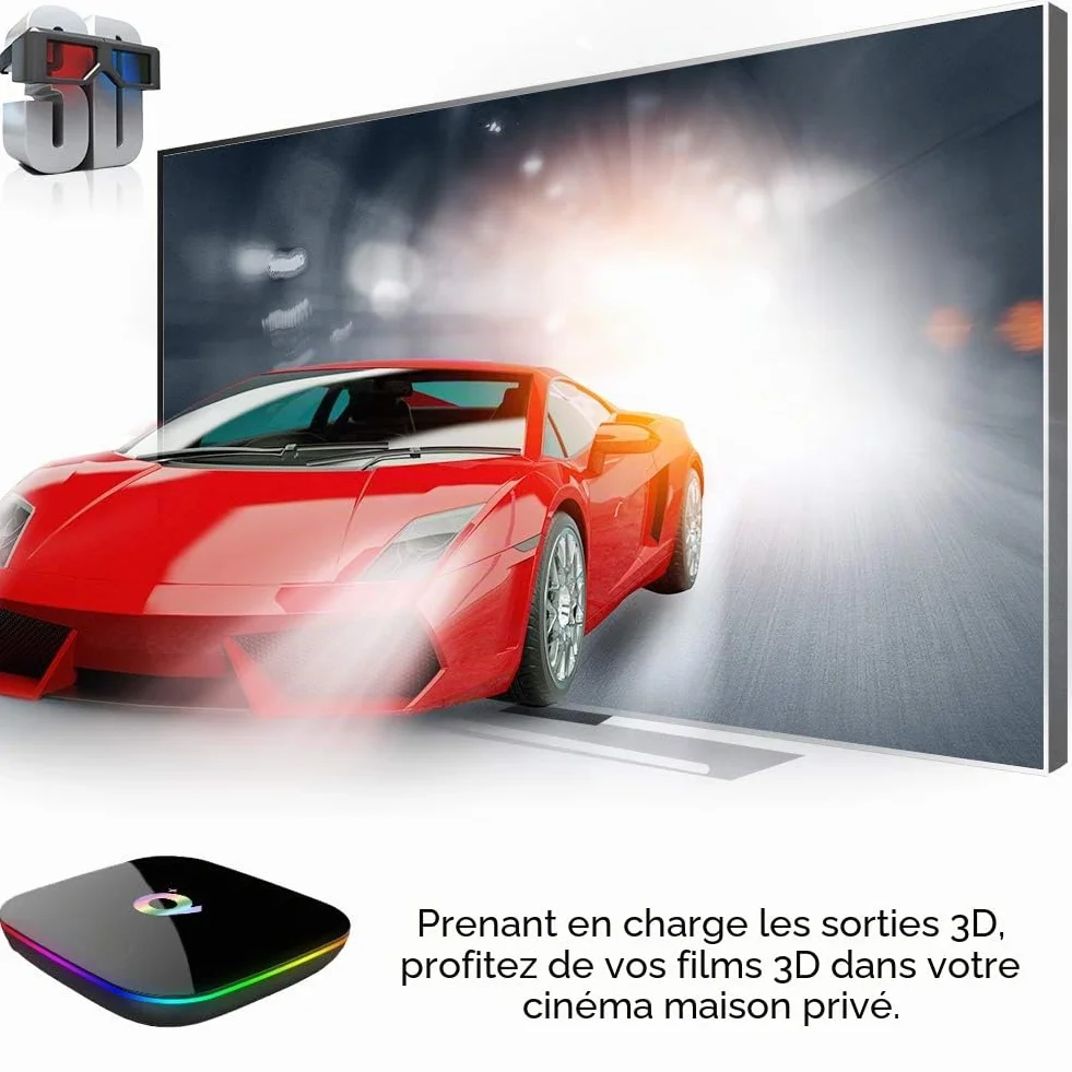 Android TV Box Q Plus 10.0 2GB RAM 16GB ROM H616 Quad Core Cortex-A53 6K 3D 2.4GHz WiFi 10/100M Ethernet