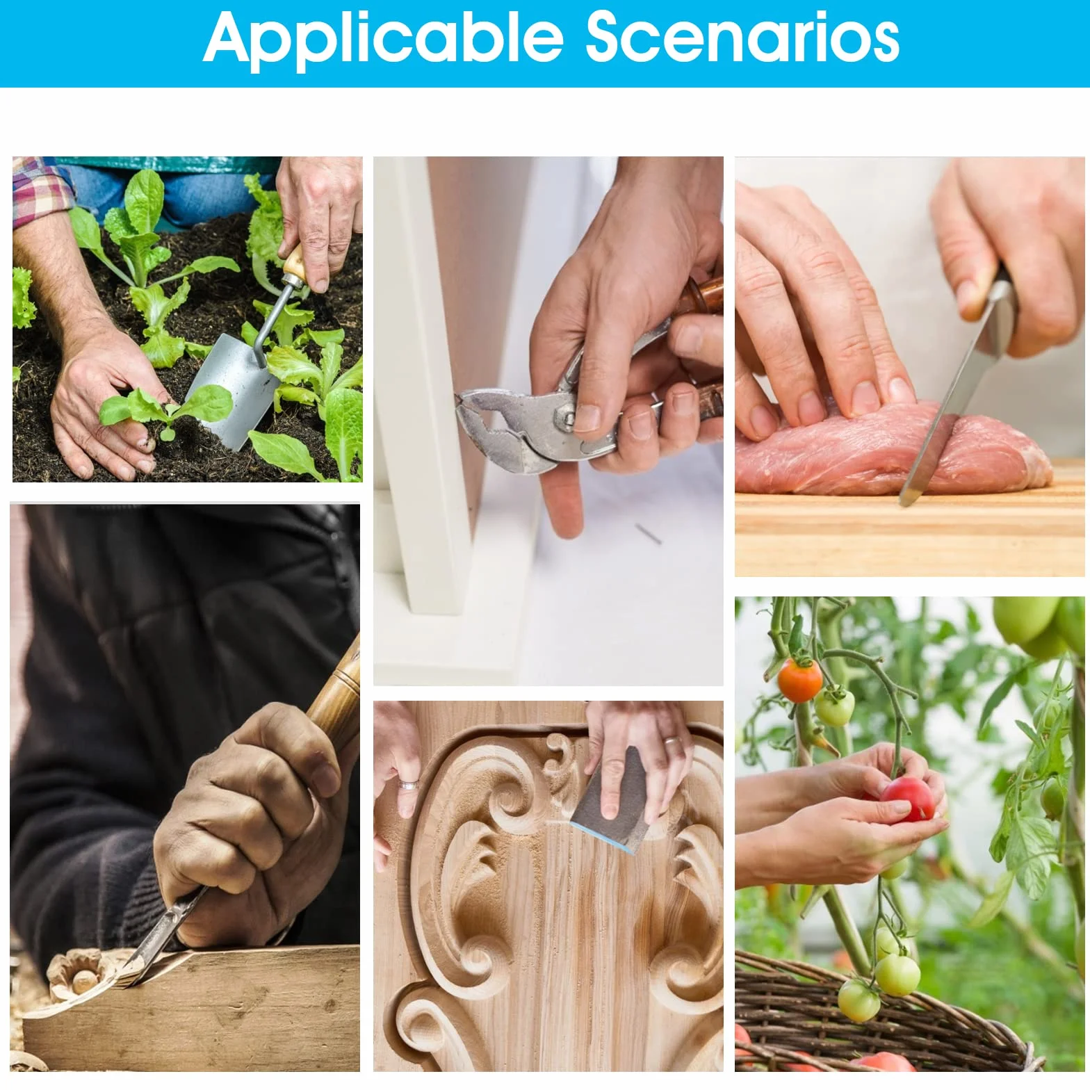 Cobee Protège-doigts résistants aux coupures, 10 pièces réutilisables pour pouce, travail cuisine jardin