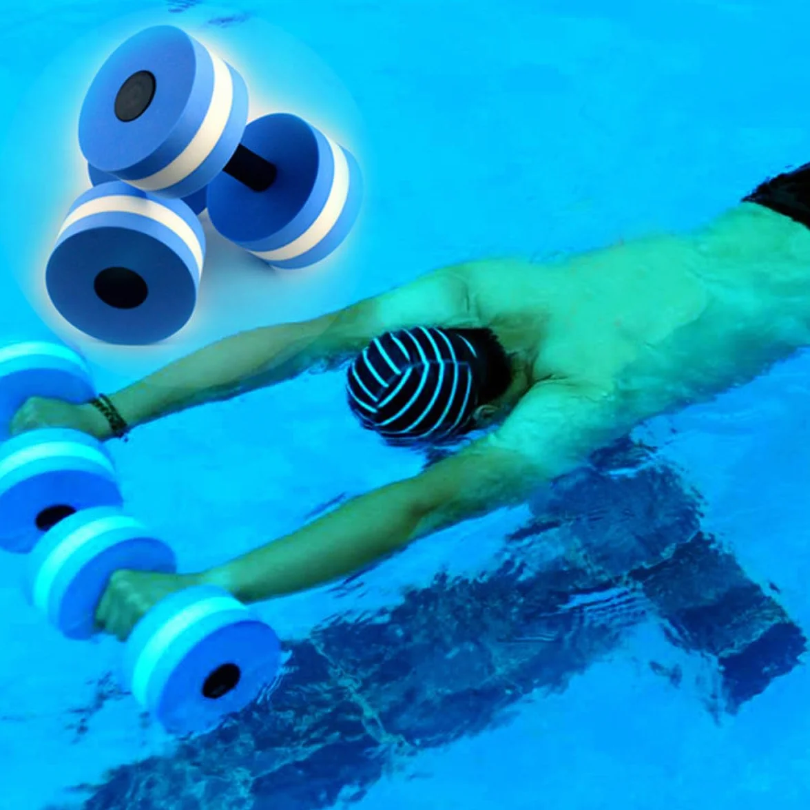 Haltères Flottantes en Mousse EVA Lot de 2 pour Aquagym et Natation, Équipement Léger de Résistance Piscine
