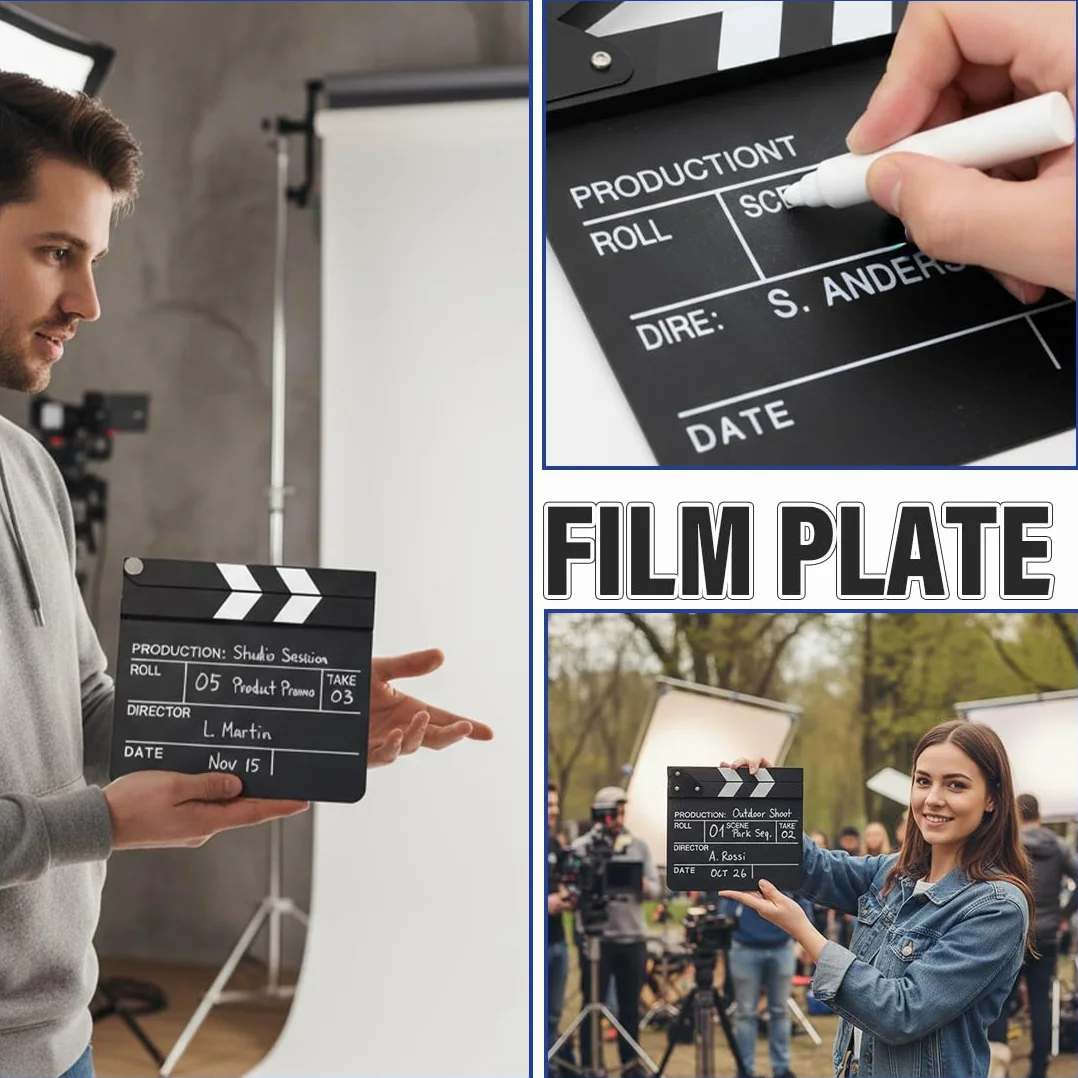 Fournitures pour chambre noire, Mini clap de cinéma - Clap en bois pour mini-films/séries TV - Accessoires de cinéma - Accessoires de clap - Accessoires photo