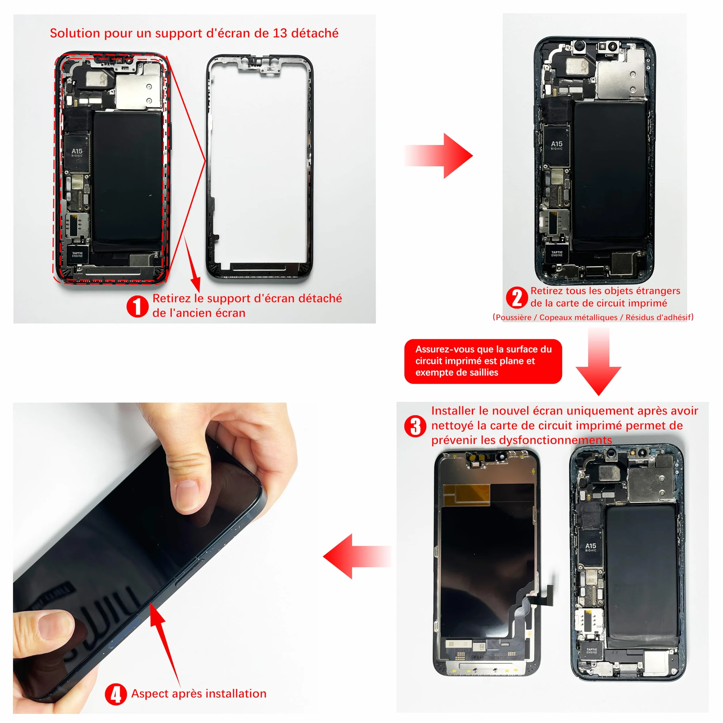 Écran pour iPhone 13 6,1" Full HD LCD Retina Tactile Cadre Assemblage