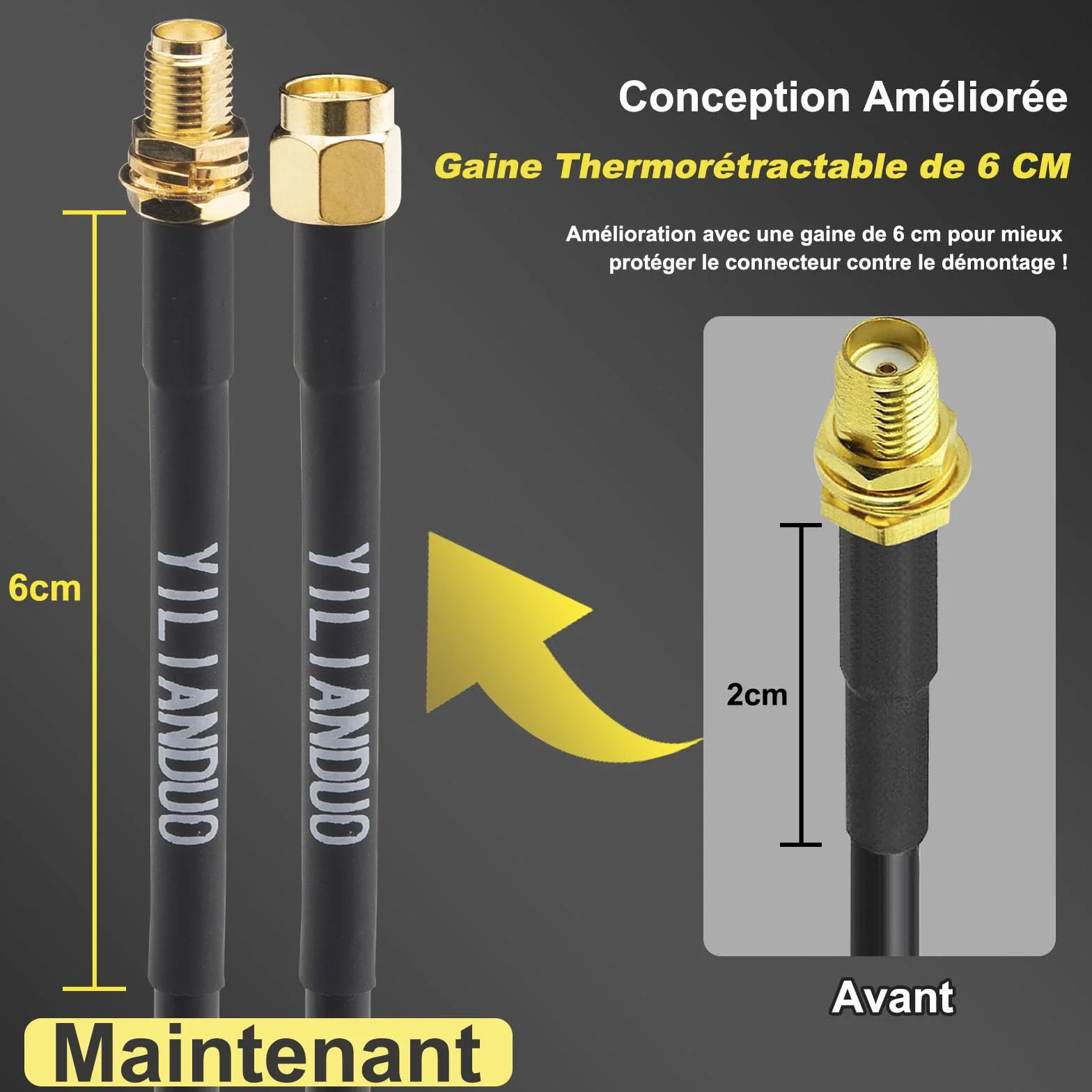 Câble d'Extension SMA RG58 SMA Mâle à Femelle 20M/65,6ft Câble Coaxial à Faible Perte pour WiFi 3G 4G LTE Antenne GPS SDR Équipement Antenne Radio Scanner Routeur (Non pour la TV)