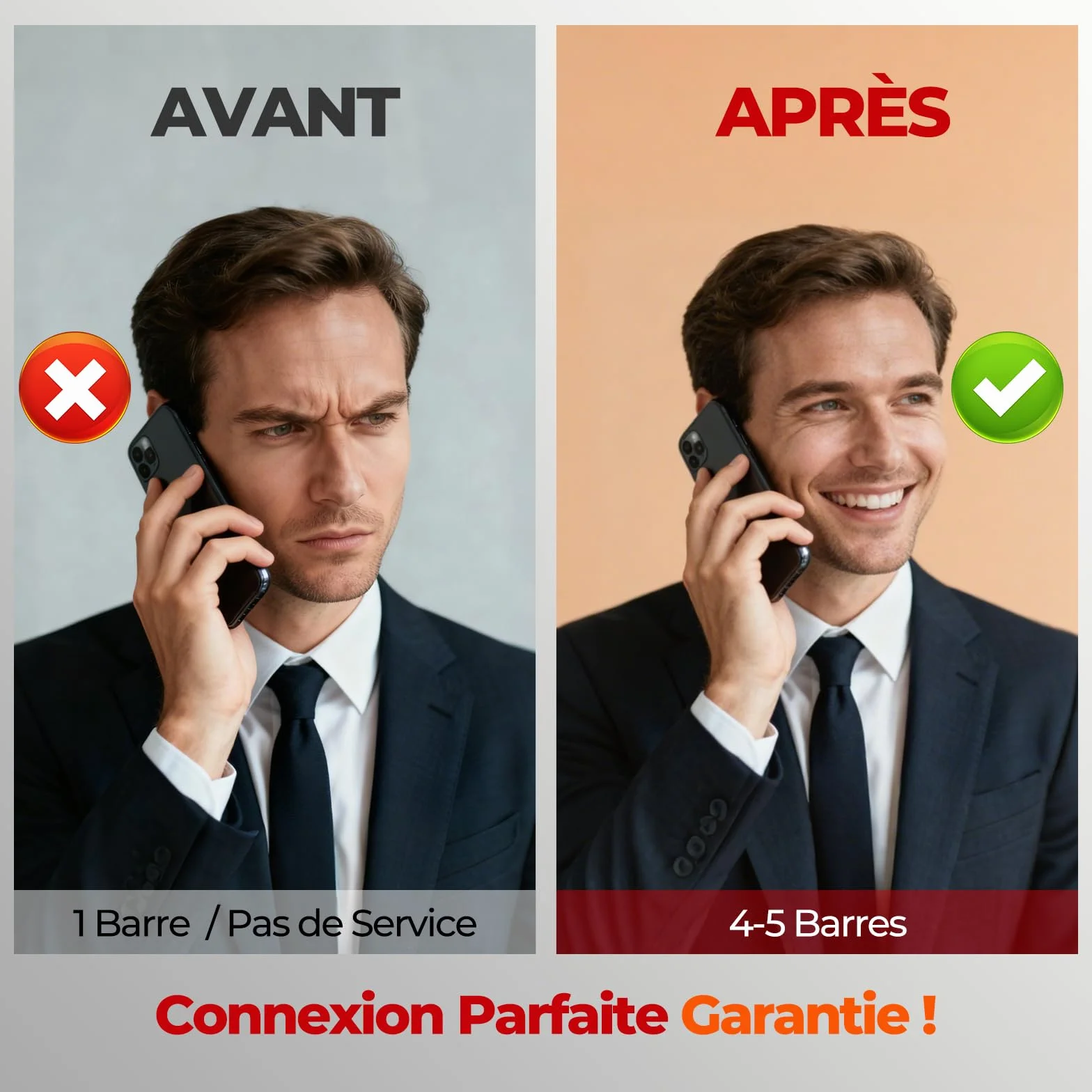 Amplificateur de Couverture 4G LTE pour Maison et Bureau, Amplificateur Signal Mobile Bandes 20/8/3/1/7 - Compatible avec Tous Les Opérateurs (Orange,SFR,Bouygues,Free)