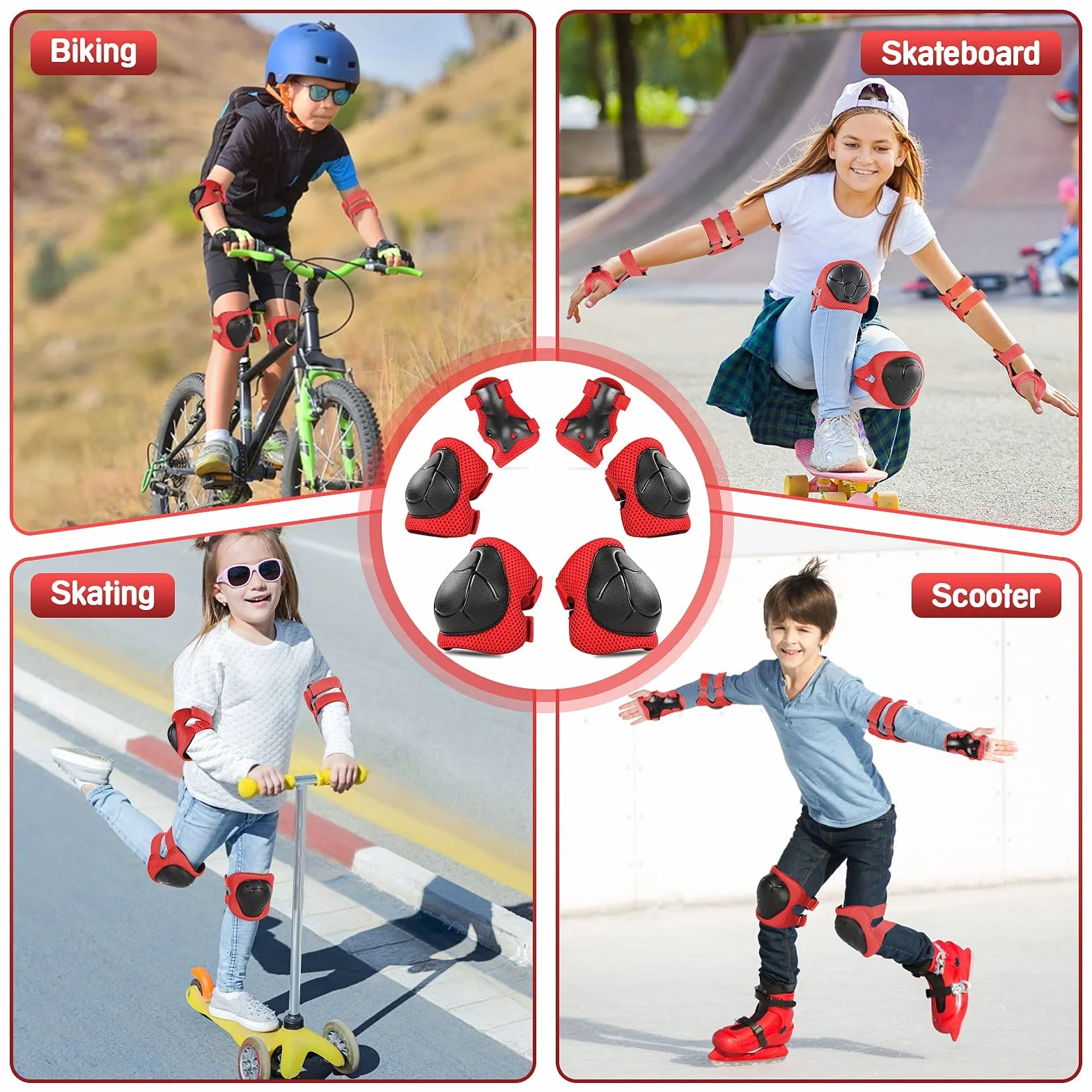 Protections pour Enfants Patins en Ligne Genouillères 3-8 Ans