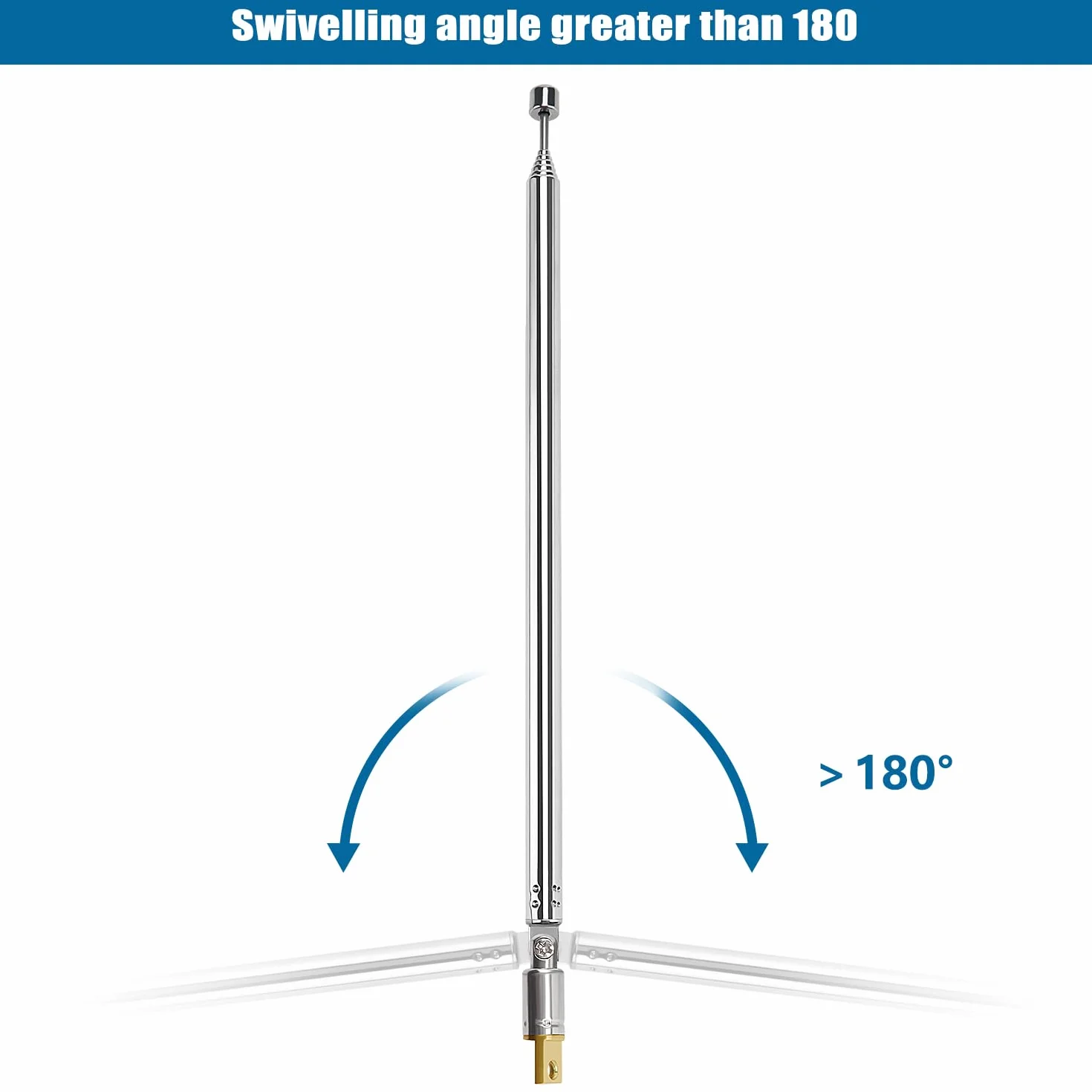 VooGenzek 2 Pièces 100cm 7 Sections Antenne Télescopique, Antenne Télescopique Portable FM, Antennes Radio FM Télescopiques Portables, pour TV Dab AM/FM Réception Stéréo