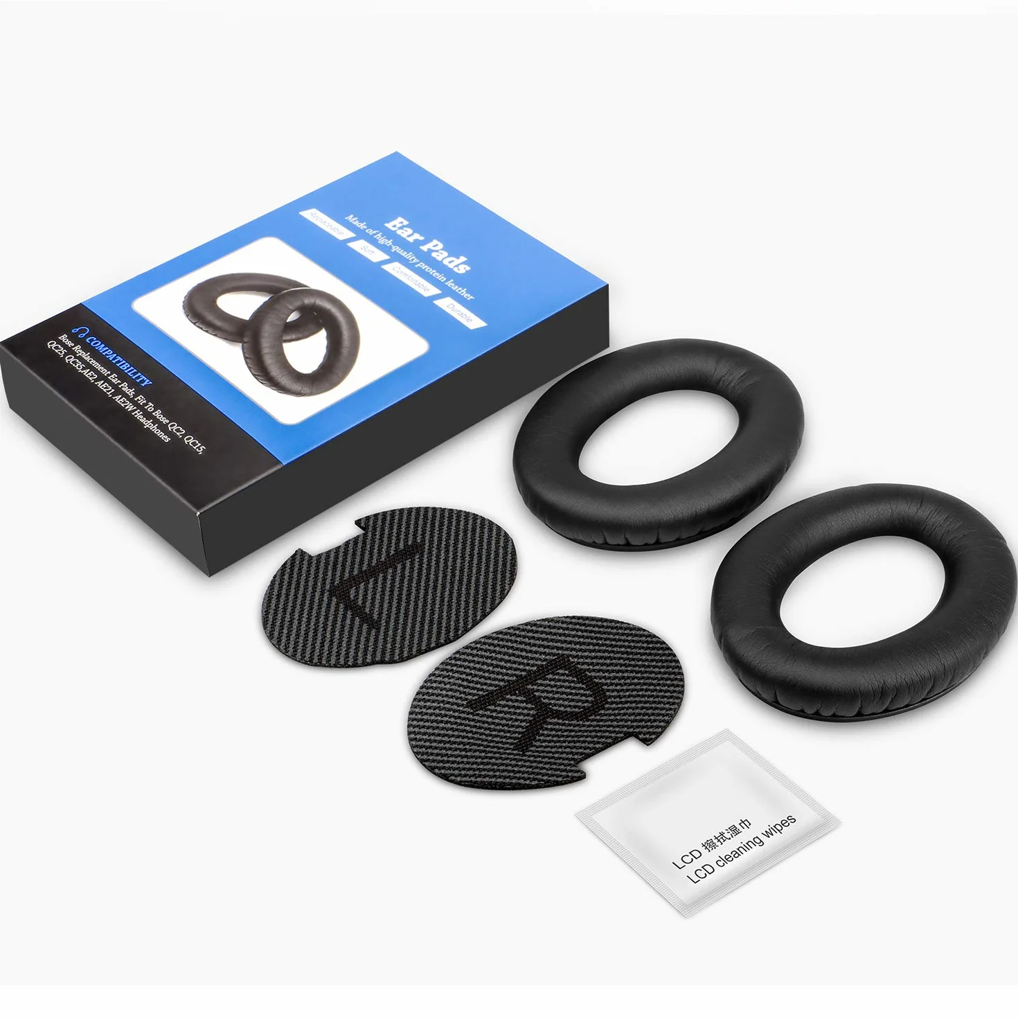Coussinets pour Bose QuietComfort QC35 QC35 II - Oreillettes de Remplacement Noir