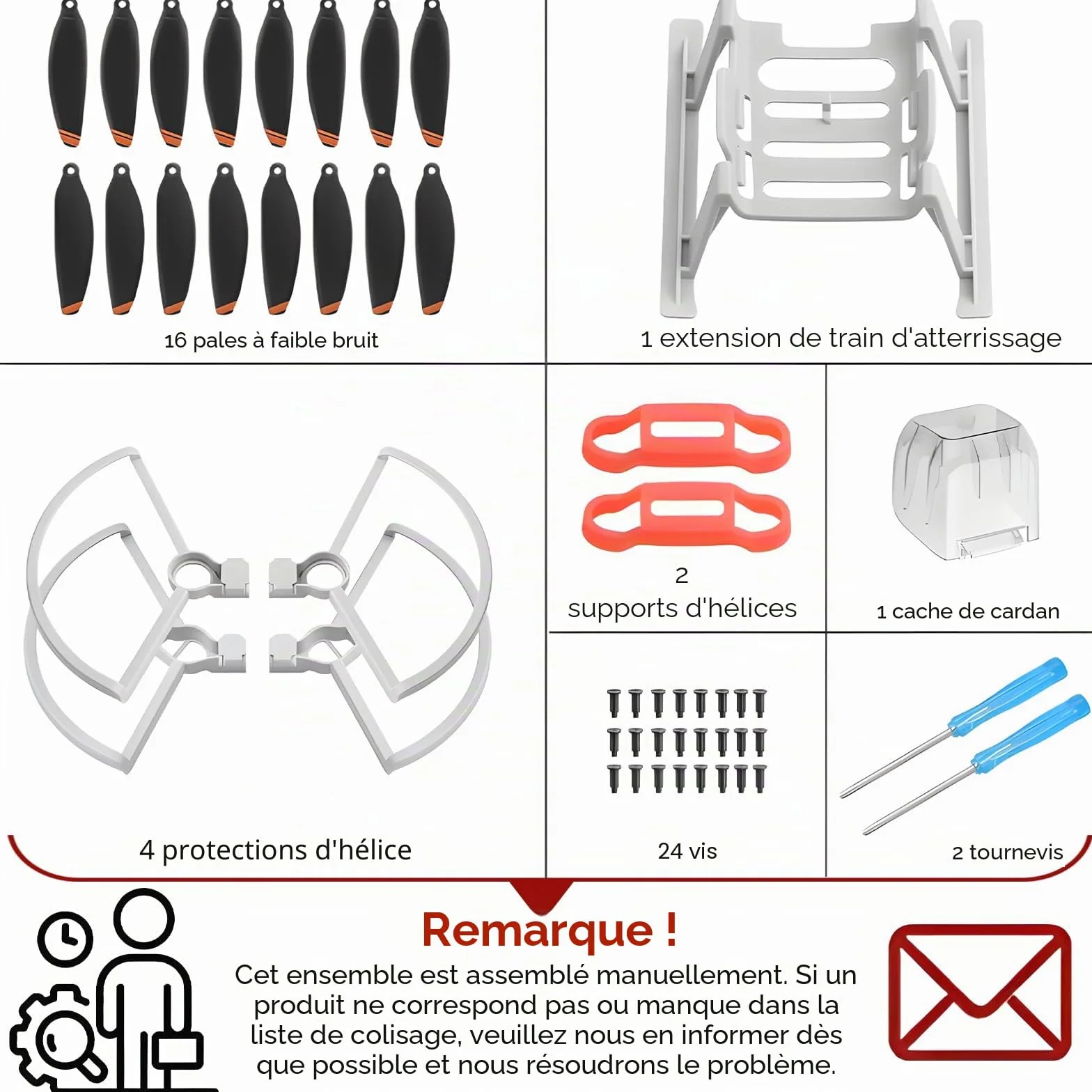 Hélices pour DJI Mini 4K/Mini 2 SE/Mini SE/Mini 2 Propeller Guard Landing Gear Leg Extensions Hélices Support Garde Cardan Couverture pour DJI Mini 4K 2 SE Drone Accessoires Set
