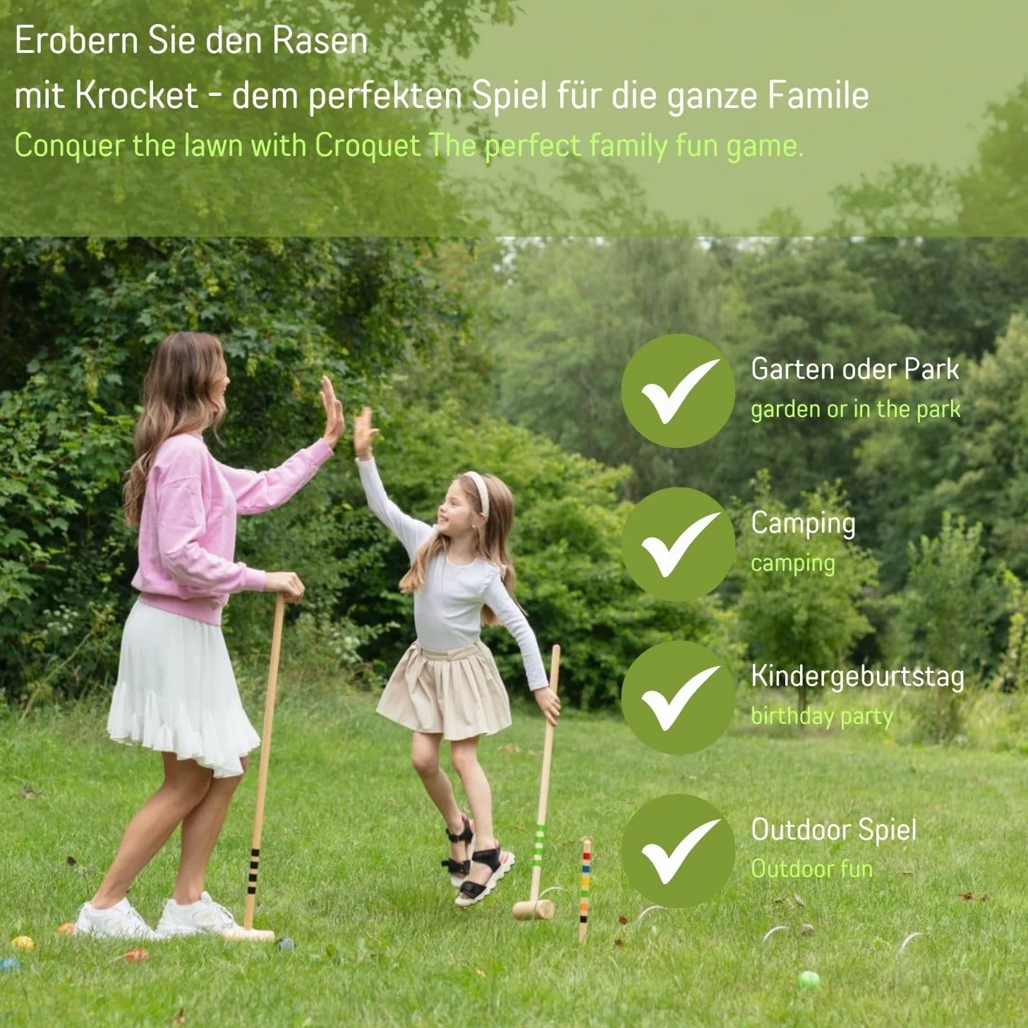 GICO Jeu de Croquet en Chariot Metal 6 Joueurs 100 cm Adultes